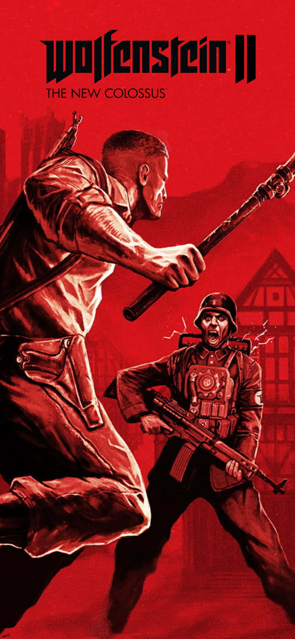 Fondo rojo sangre de Wolfenstein II para iPhone XS Fondos de pantalla