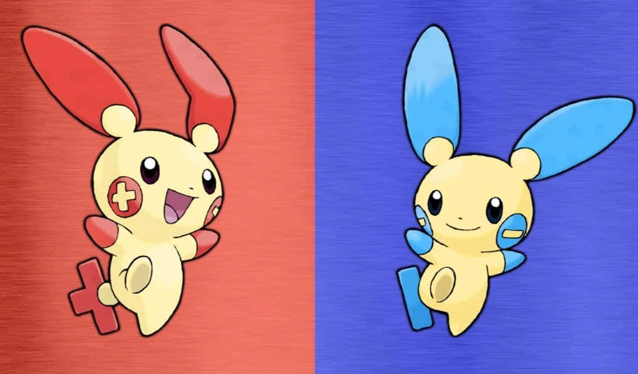 Fondo rojo y azul de Plusle Fondos de pantalla
