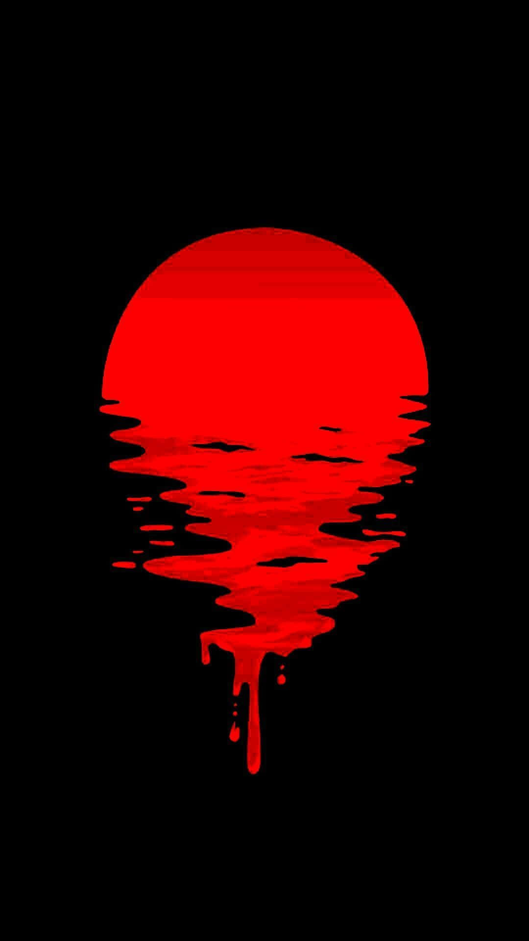 Fondo Rojo y Negro con Luna Desvanecida Fondos de pantalla