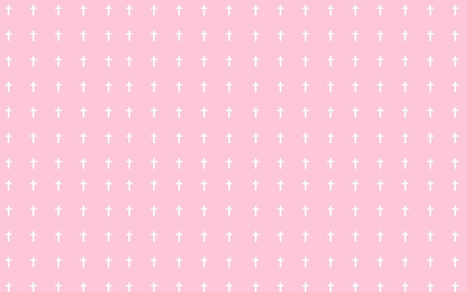 fondo rosa con cruces blancas Fondos de pantalla