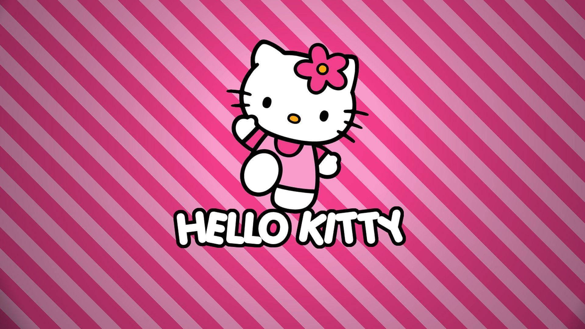 Fondo Rosa de Hello Kitty con Rayas Fondos de pantalla