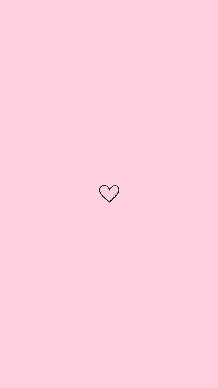 Fondo rosa estético de iPhone con corazón Fondos de pantalla