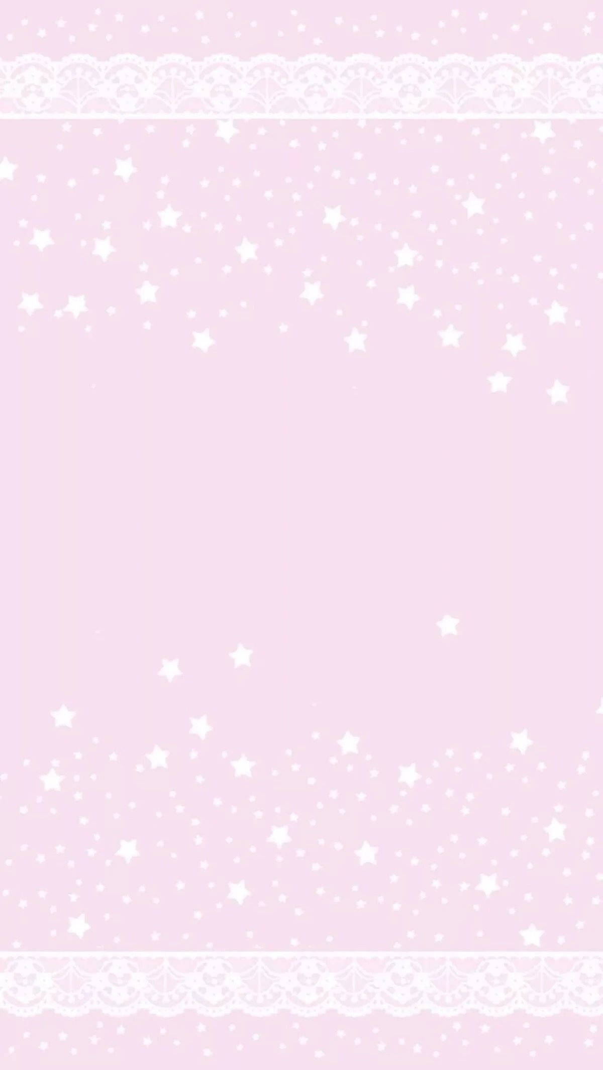 Fondo rosa kawaii con estrellas y bordes Fondos de pantalla