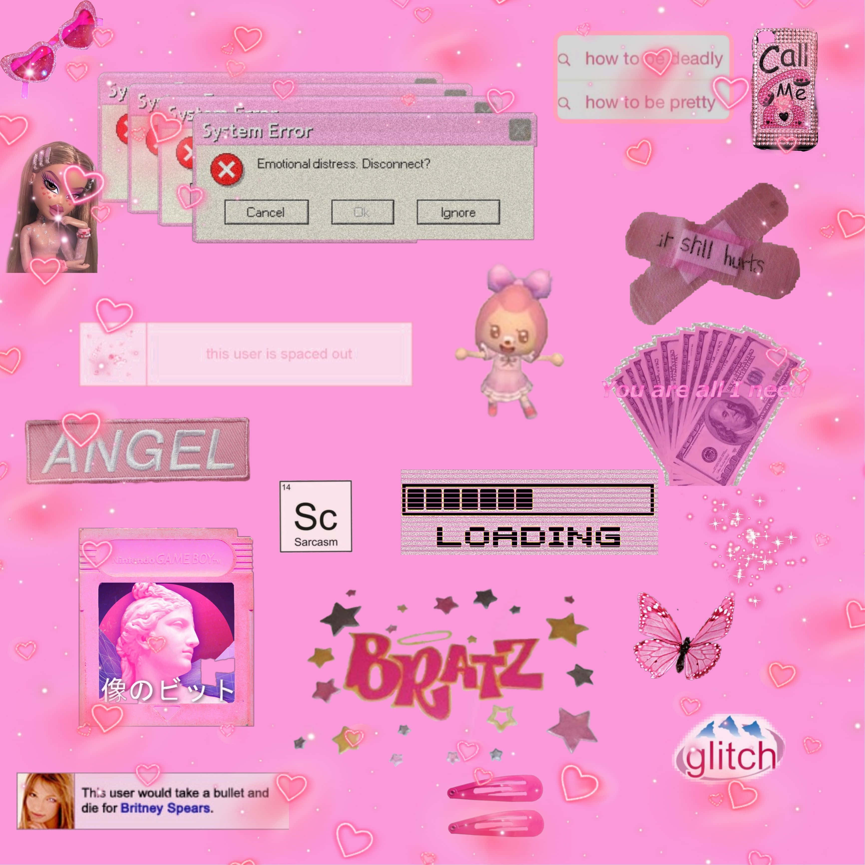 Fondo Rosa Y2K de Bratz Computarizadas Fondos de pantalla