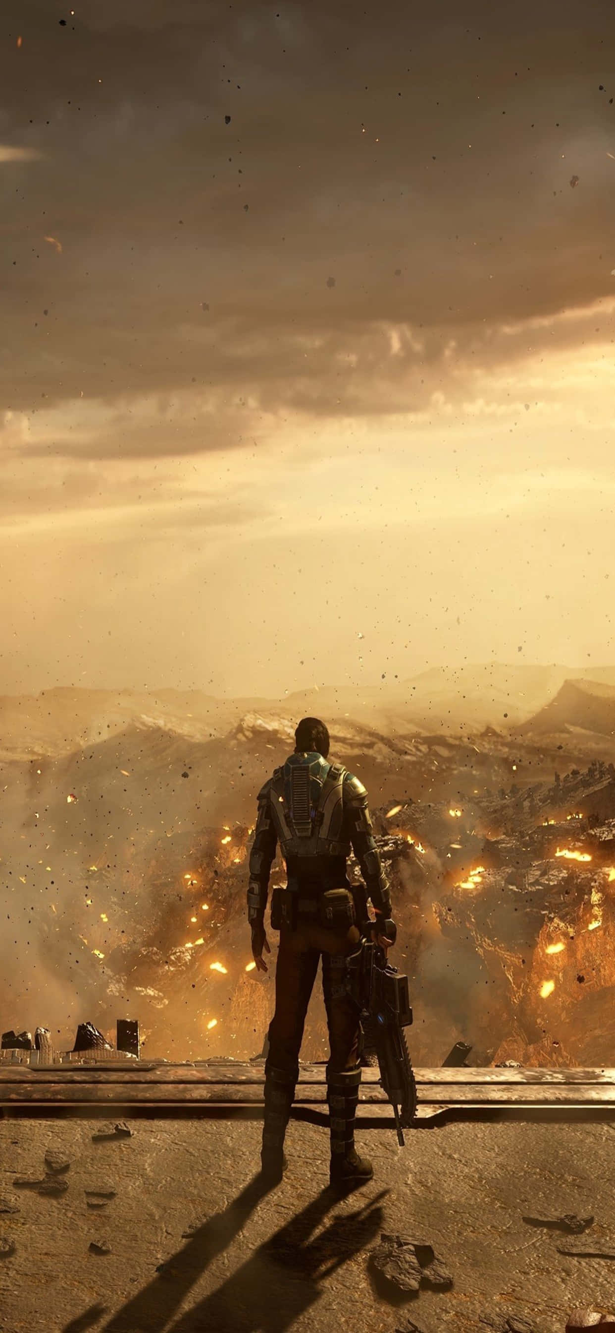 Fondo Sepia de Kait de Gears of War 5 para iPhone XS Max Fondos de pantalla