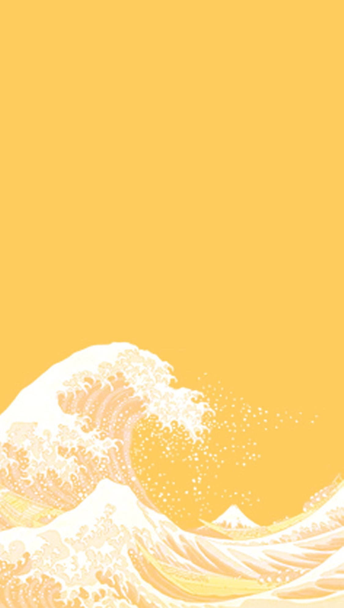 Fondo Simple Amarillo con Olas para iPhone Fondos de pantalla