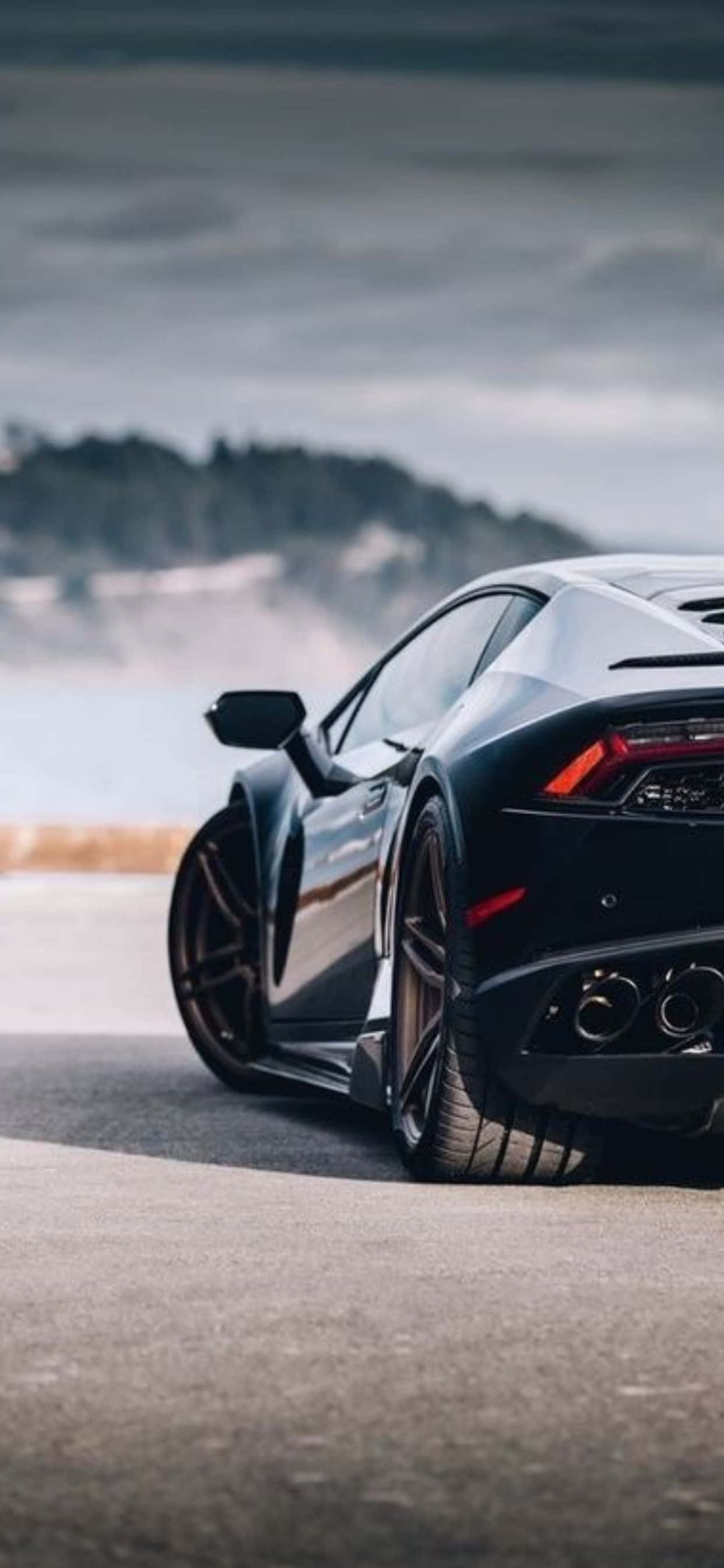 Fondo Trasero Negro del Lamborghini Huracán para iPhone XS Max Fondos de pantalla