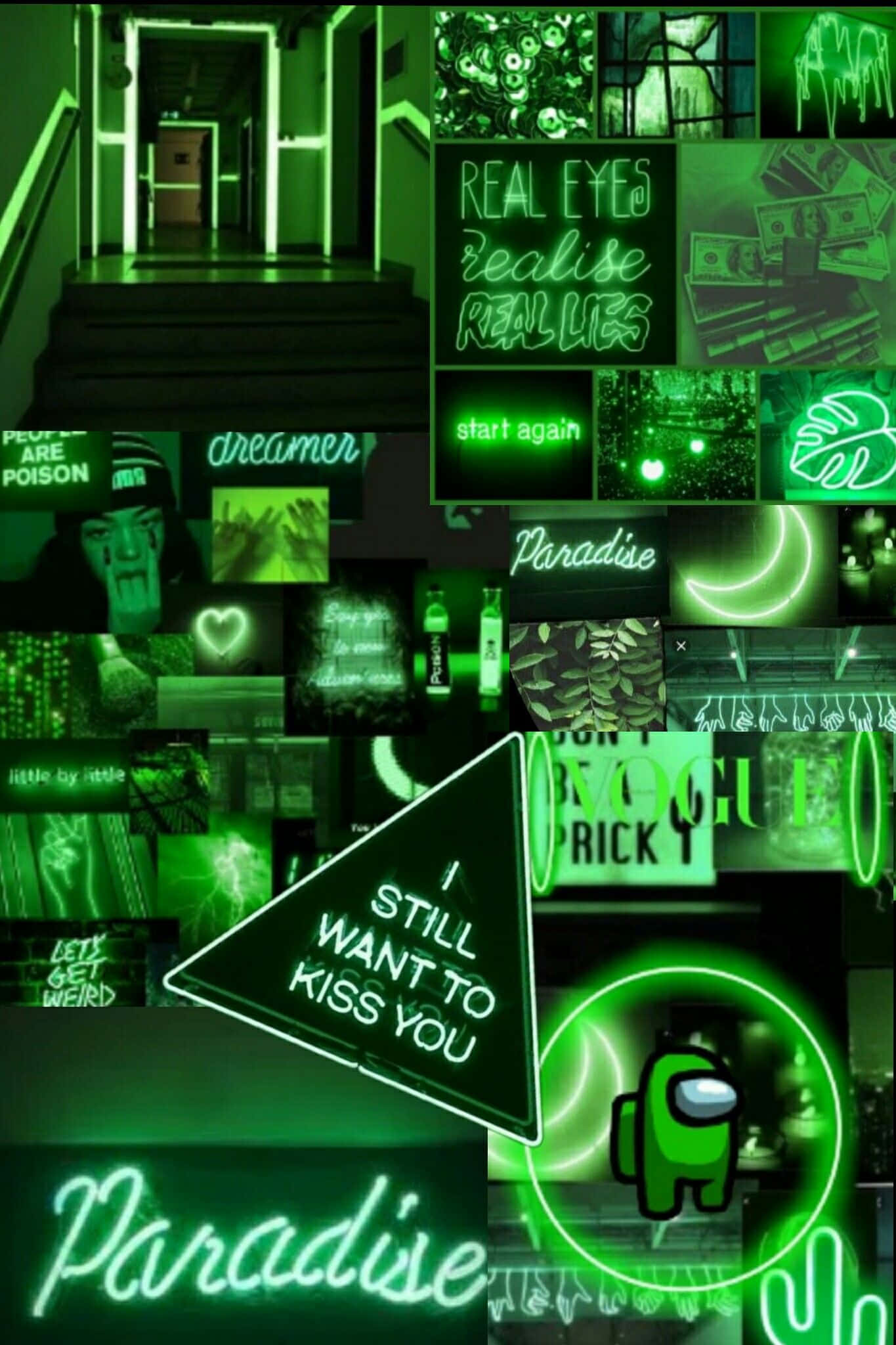 Fondo verde neón intenso Fondos de pantalla