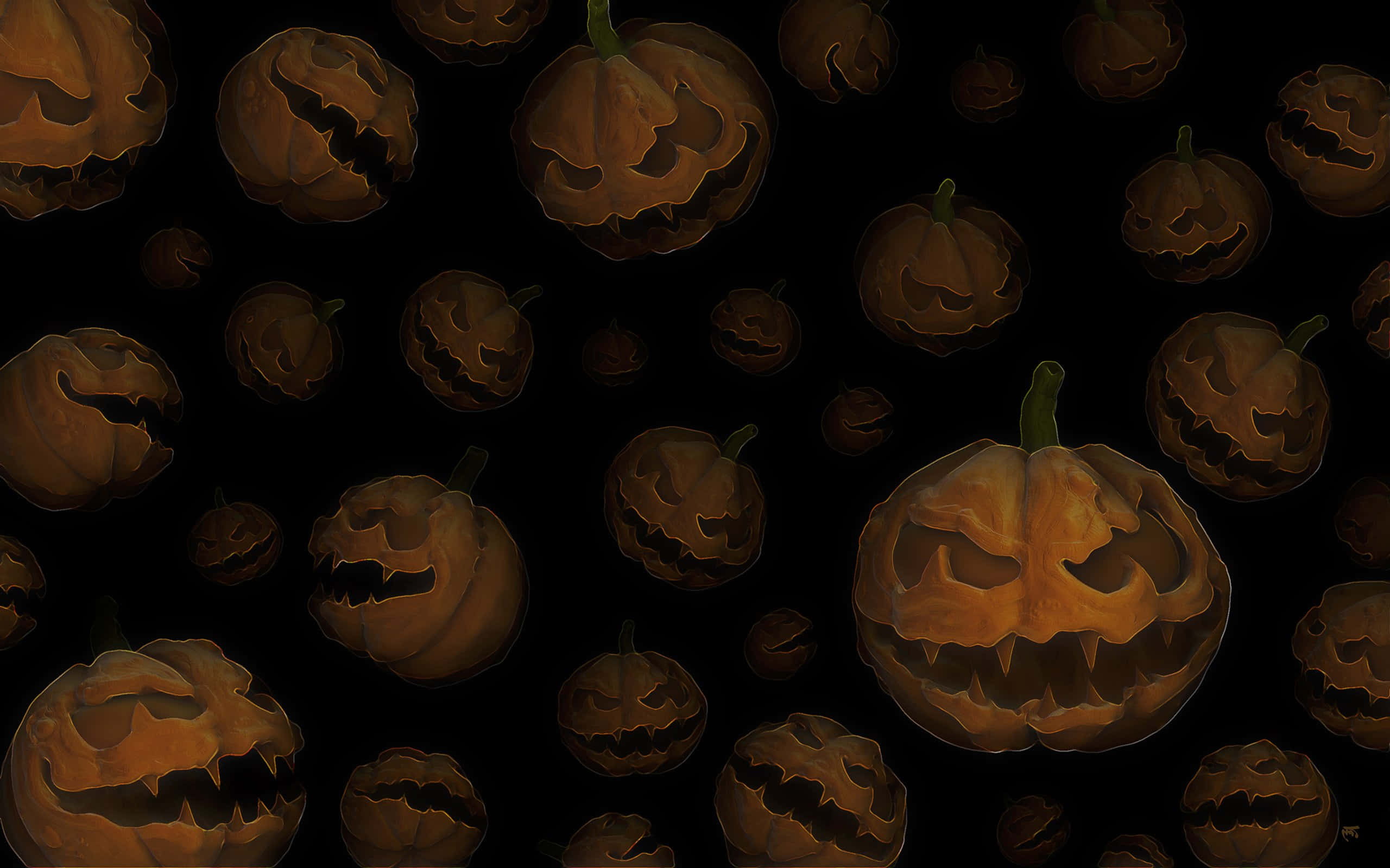 Fondos de Calabazas de Halloween Caras Aterradoras Fondos de pantalla