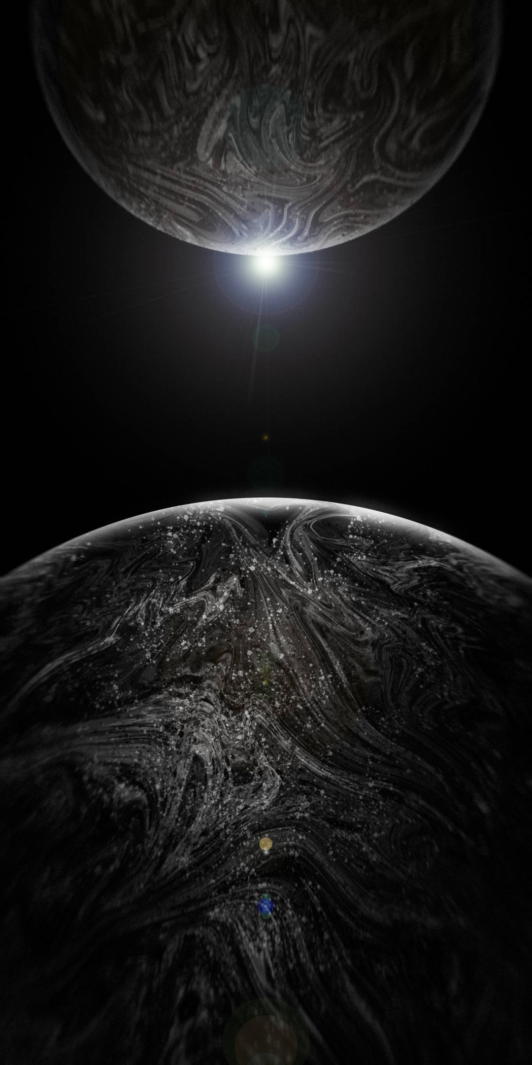 Fondos de pantalla OLED grises de planetas para iPhone XS Max Fondos de pantalla