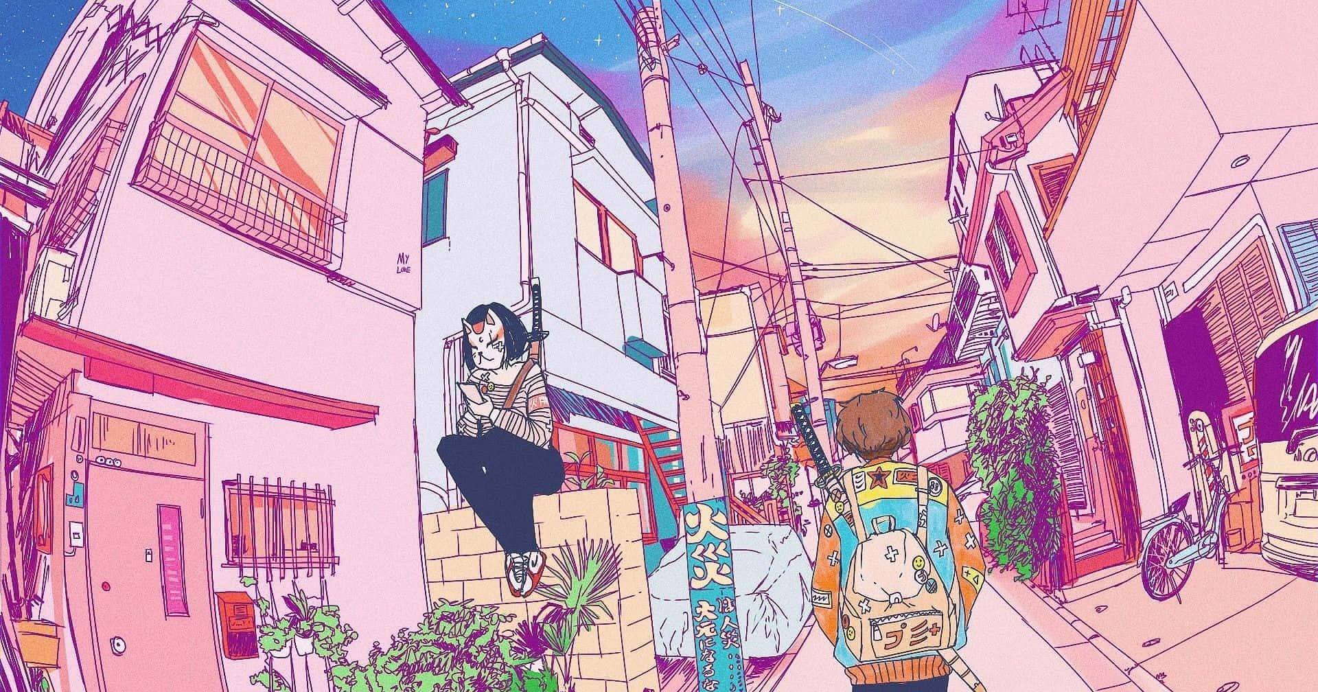 Fondos de pantalla de estética anime rosa Fondos de pantalla