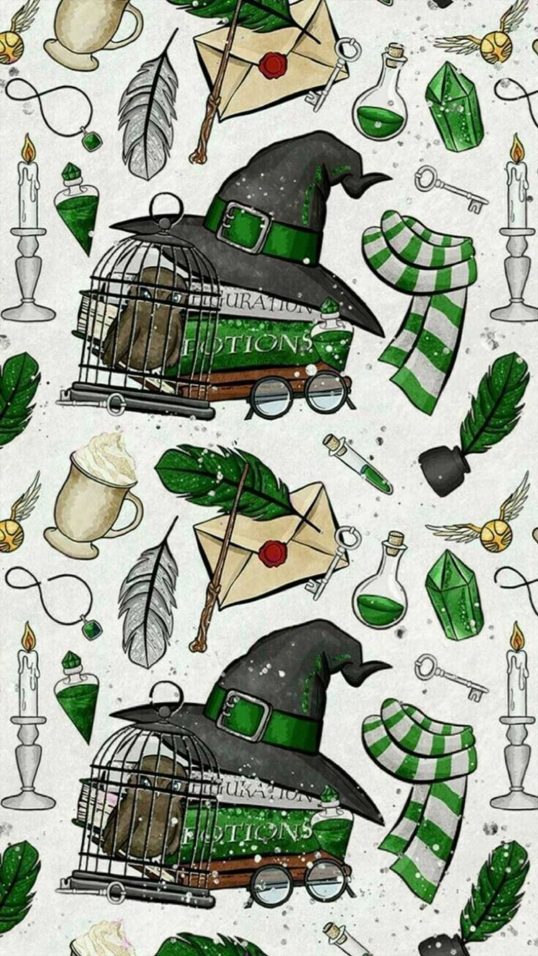 Fondos Vintage de iPhone con Stickers de Slytherin Fondos de pantalla
