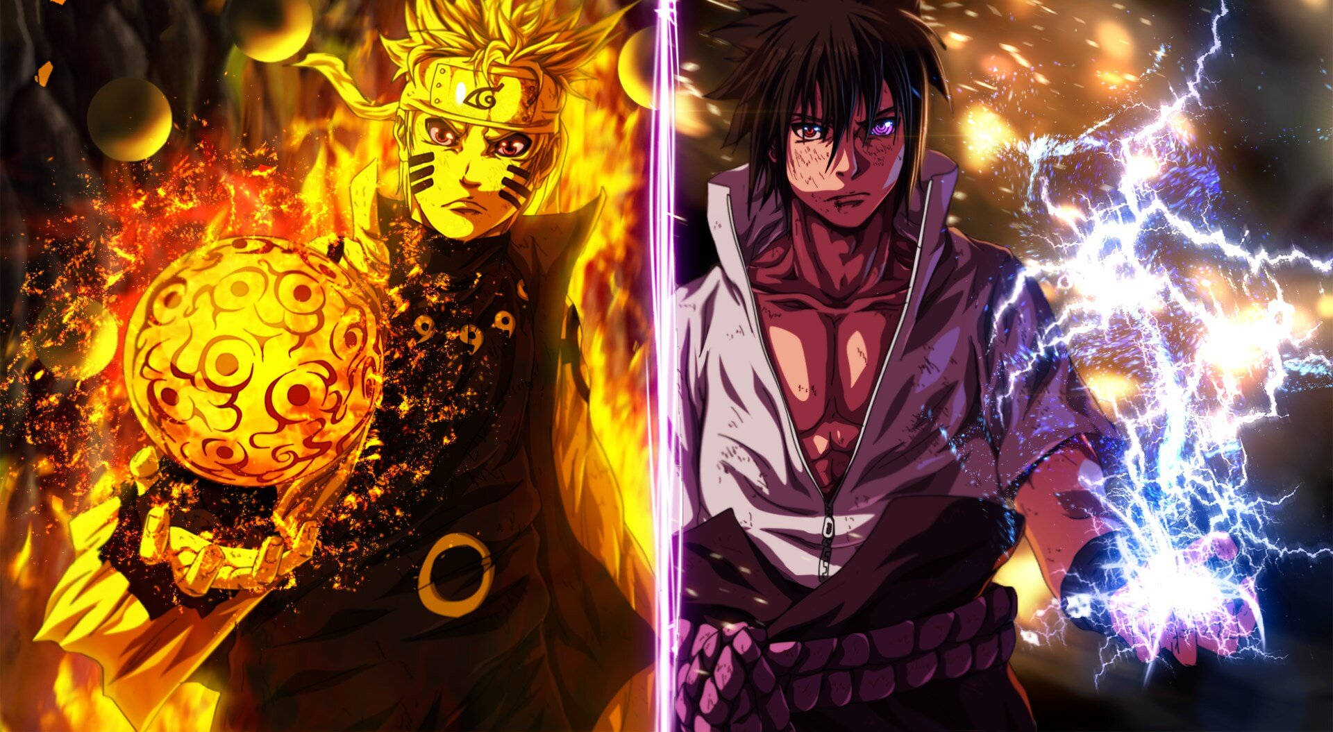Forma de Chakra Final de Naruto y Sasuke Fondos de pantalla