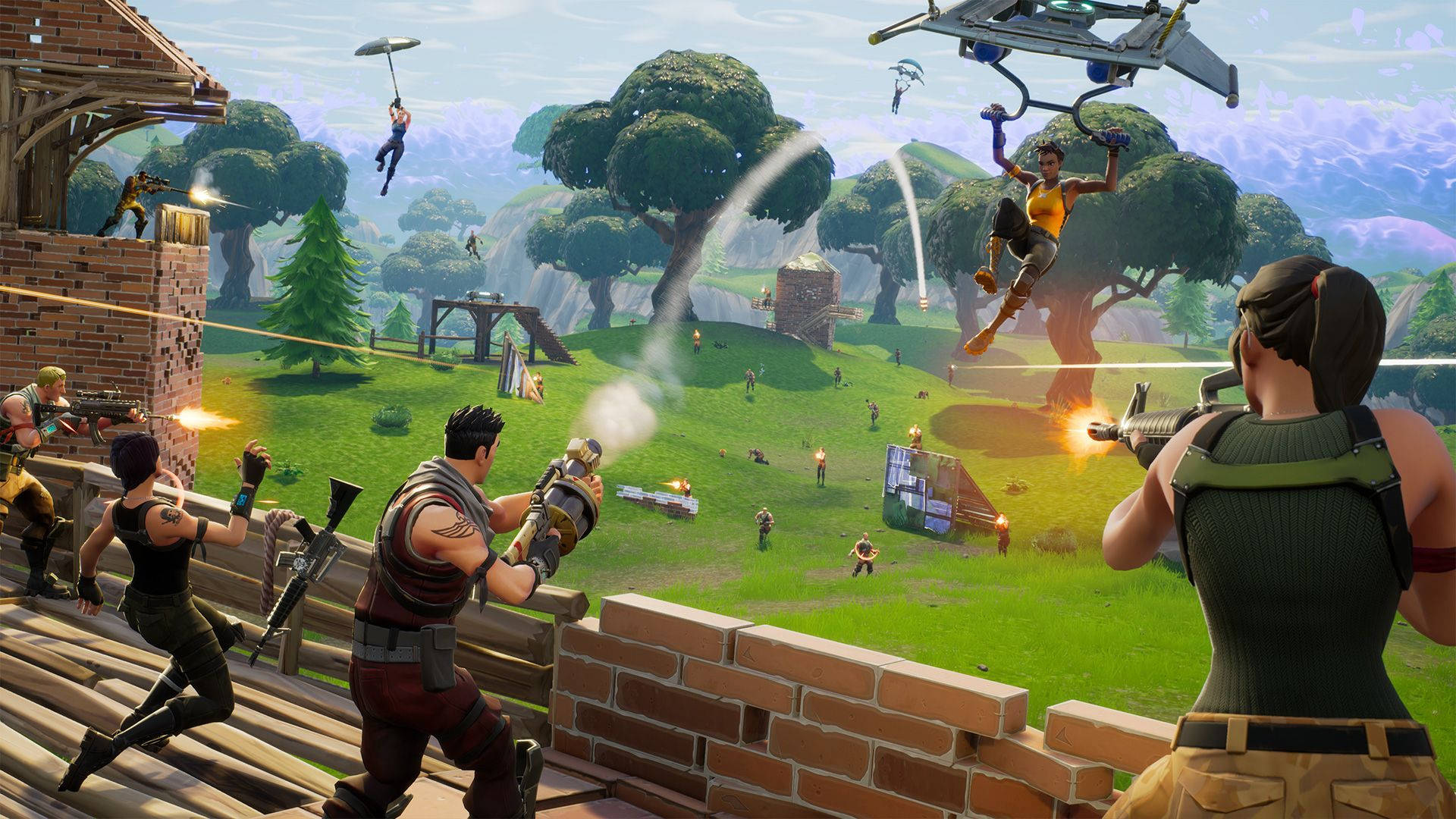 Nuevo modo battle royale de Fortnite 50 contra 50 por tiempo limitado HD wallpaper.