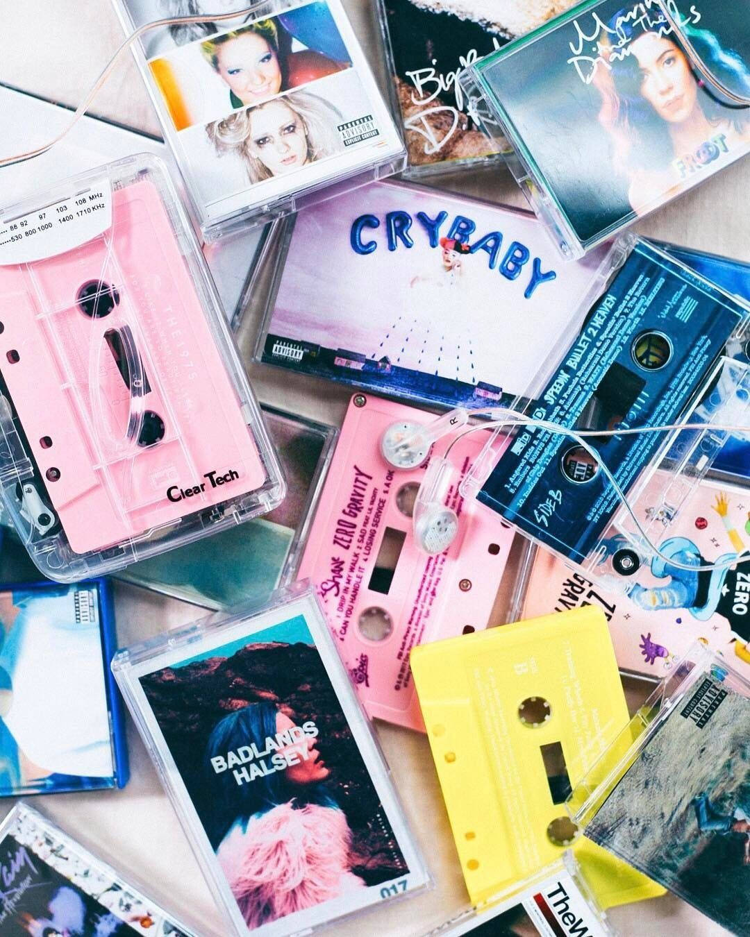 Foto de cintas de cassette vintage en tonos pastel Fondos de pantalla