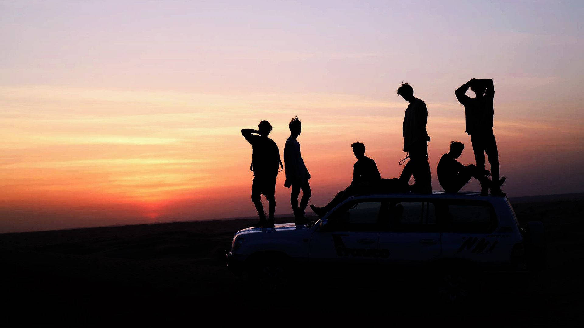 Foto grupal de BTS al atardecer Fondos de pantalla