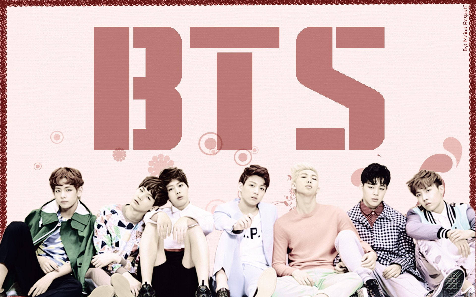 Foto grupal de BTS en rosa Fondos de pantalla