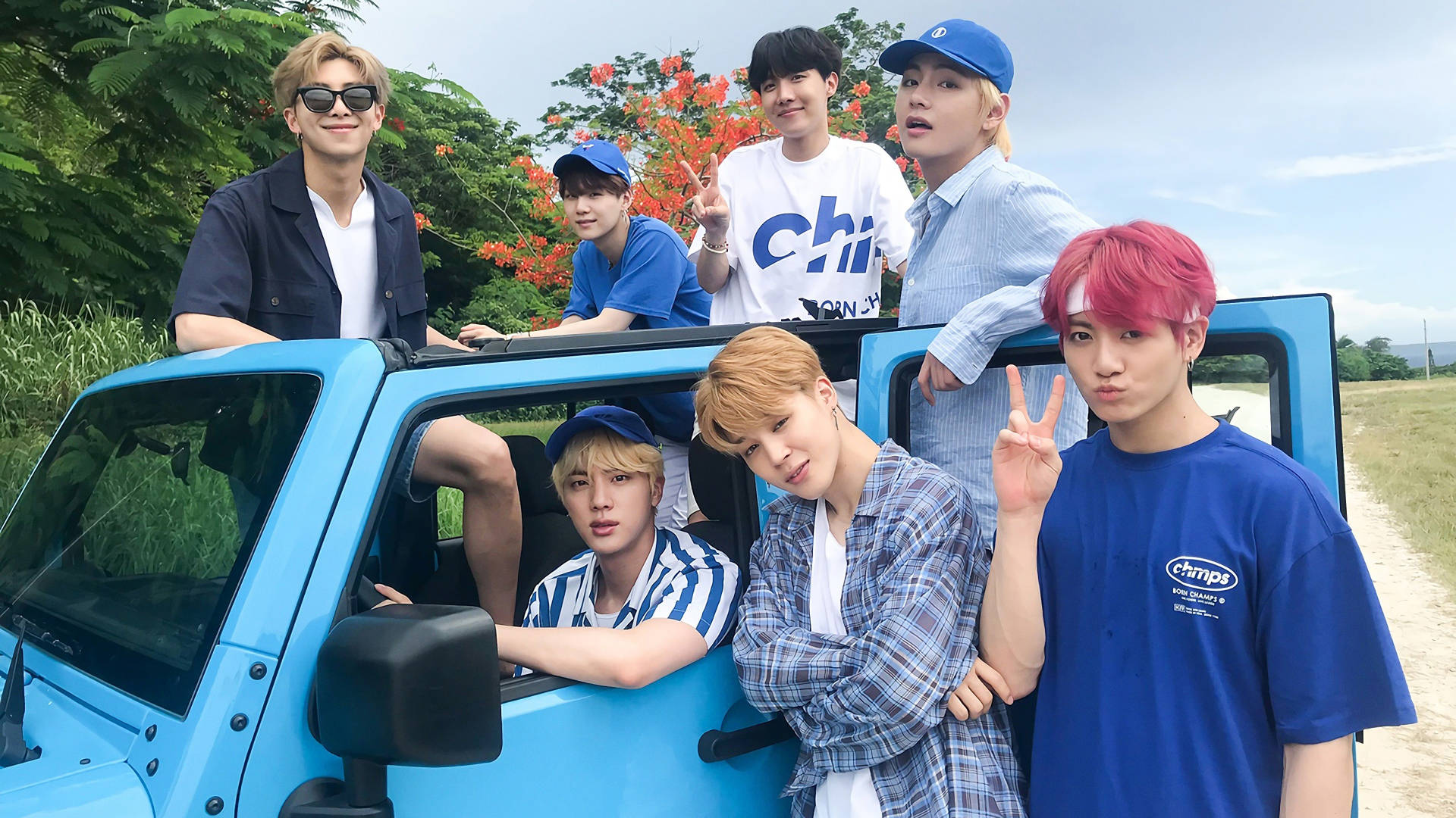 Foto grupal de BTS en Saipán Fondos de pantalla