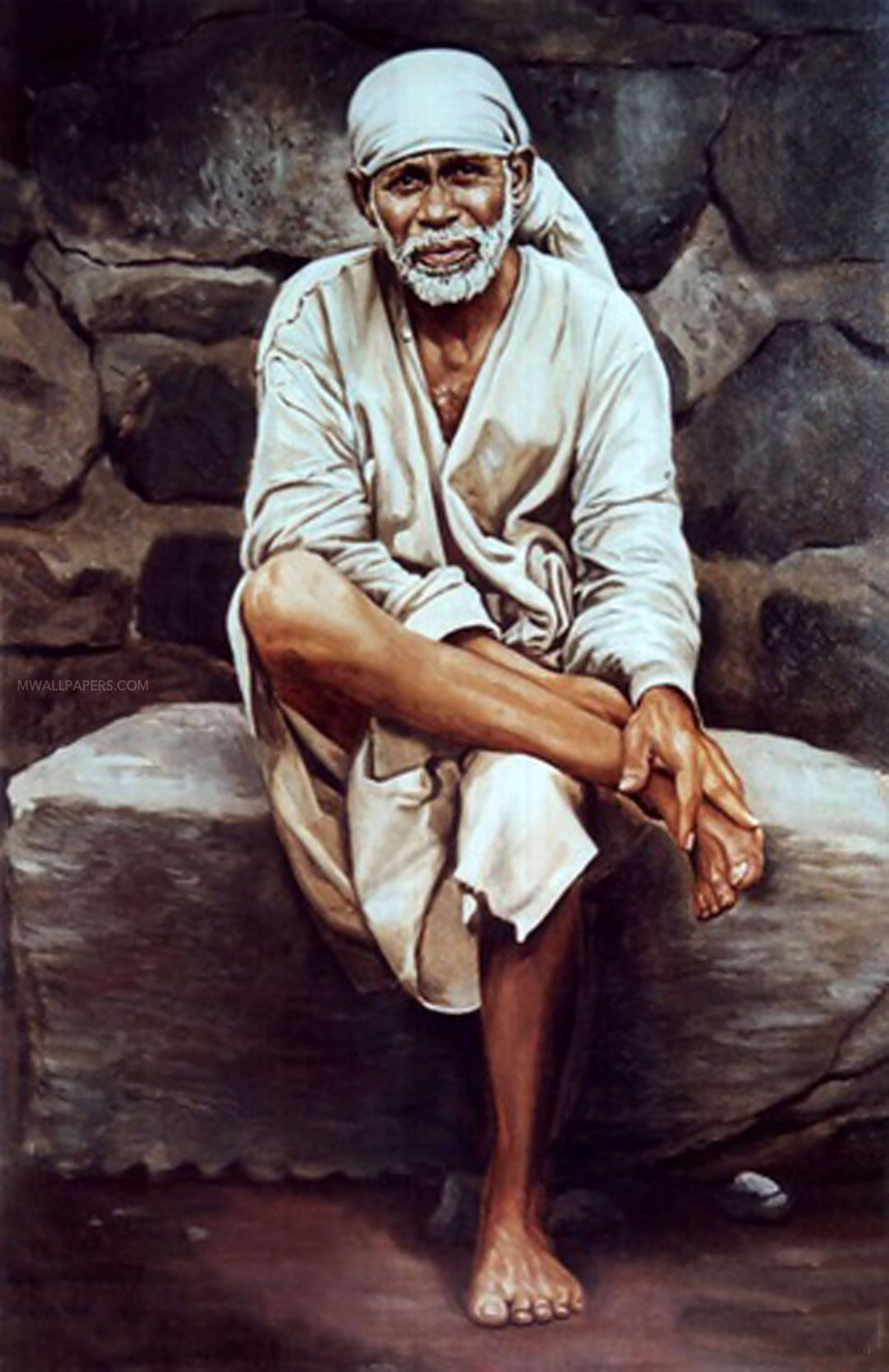 Foto Restaurada de Sai Baba 4K Fondos de pantalla