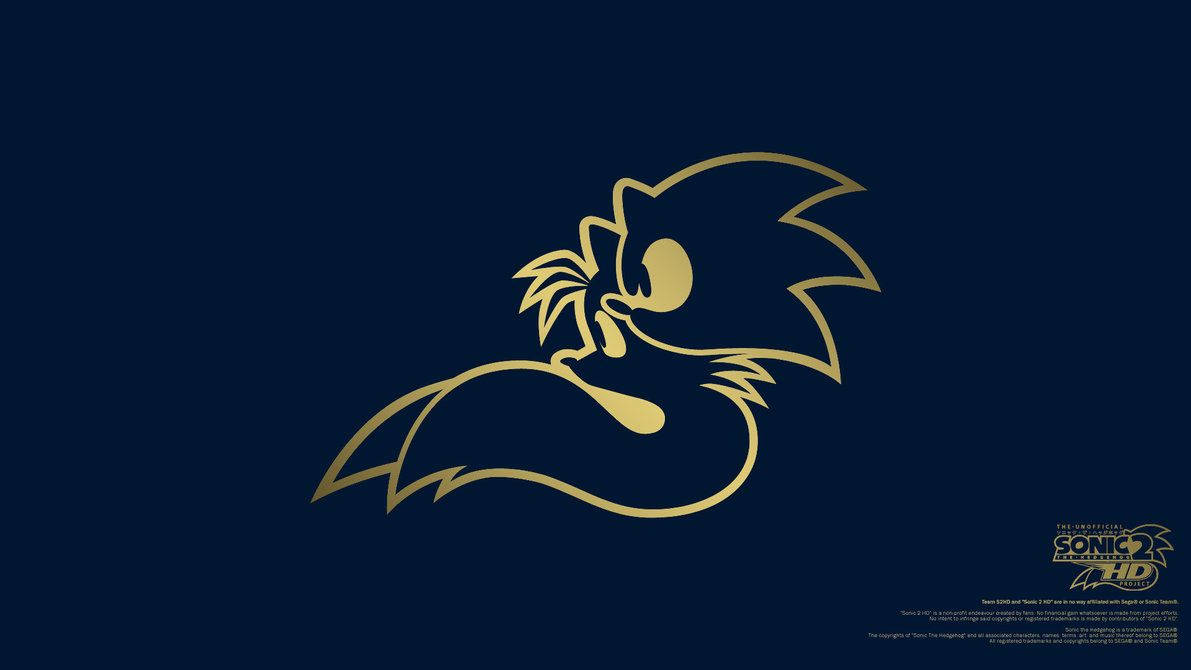 Fondo de pantalla teaser para Sonic 2 con el ícono dorado de Sonic.