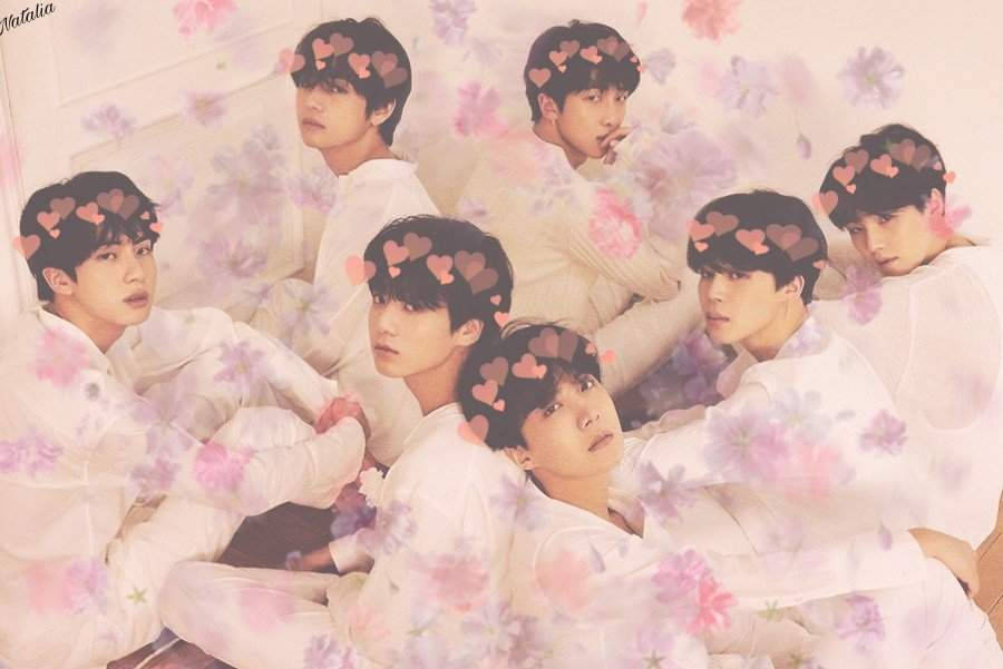Fotografía de BTS Grupo Lindo con Corazones Soñadores Fondos de pantalla