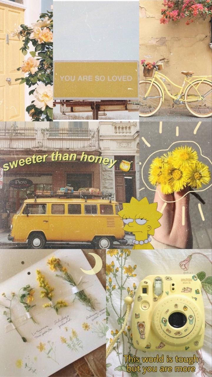 Fotografías de Objetos Vintage Estéticos en Amarillo Fondos de pantalla