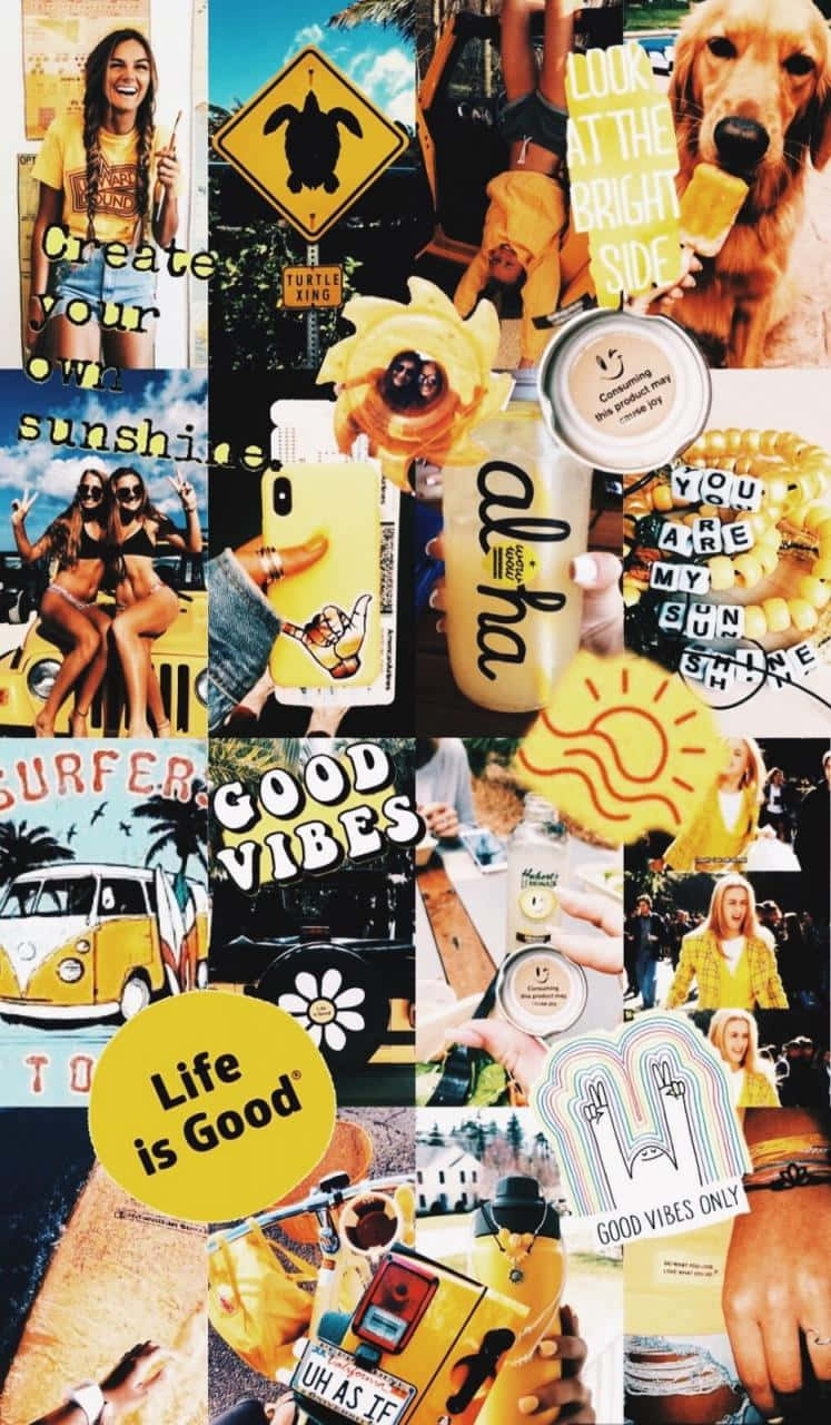 Fotomontaje de Temporada de Verano Estética 70s Escritorio Fondos de pantalla