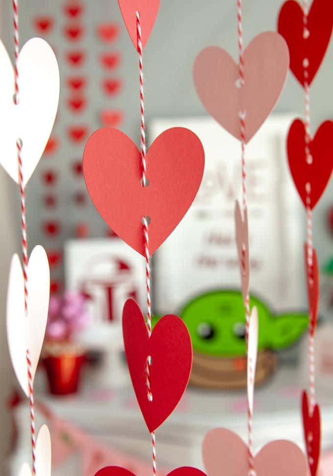 Fotos de Decoración de Corazones de Papel para San Valentín Fondos de pantalla