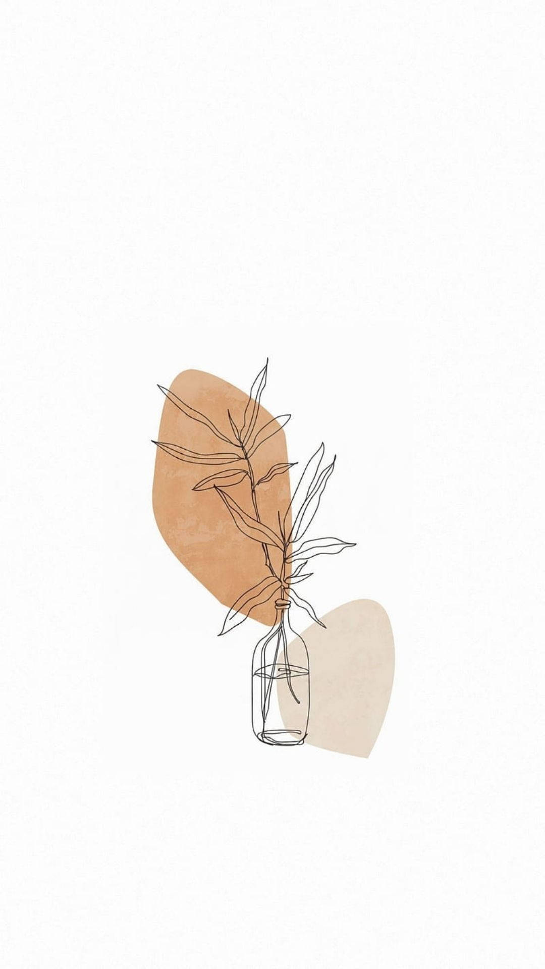 Frasco con Planta Minimalista Fondos de pantalla