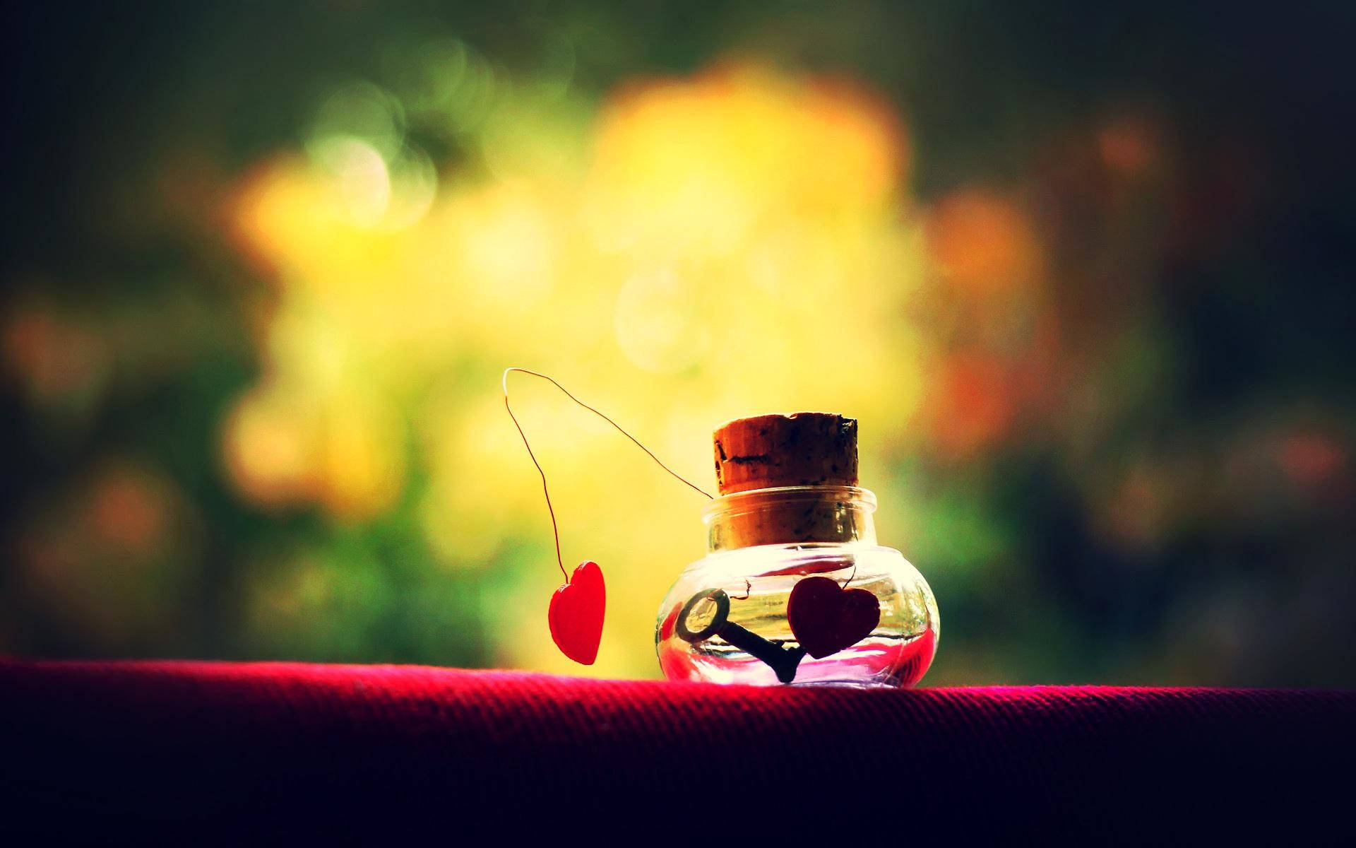 Frasco de Corazones de Amor Lindo Fondos de pantalla