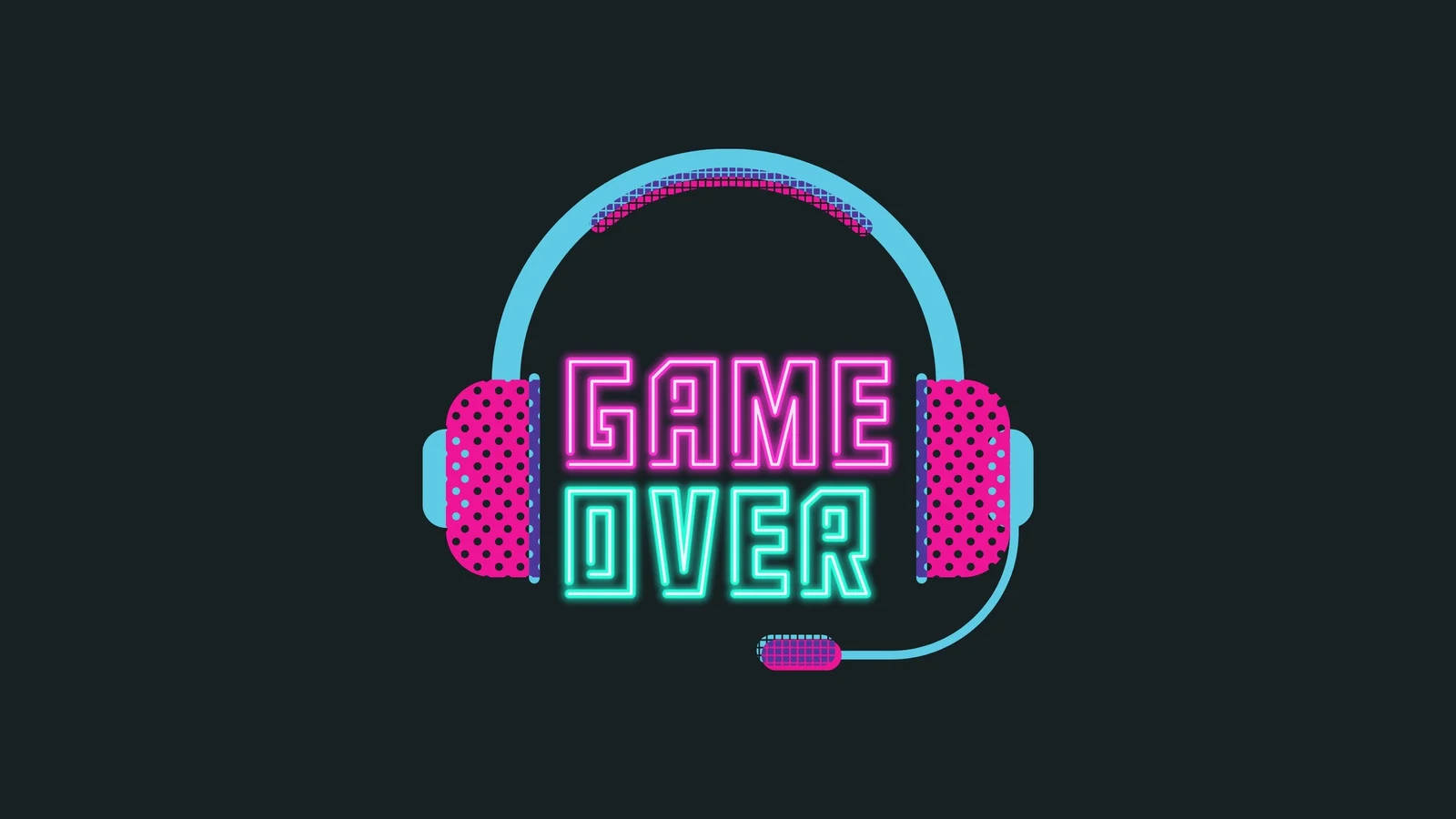 Frase "Game Over" en neón para escritorio gamer Fondos de pantalla