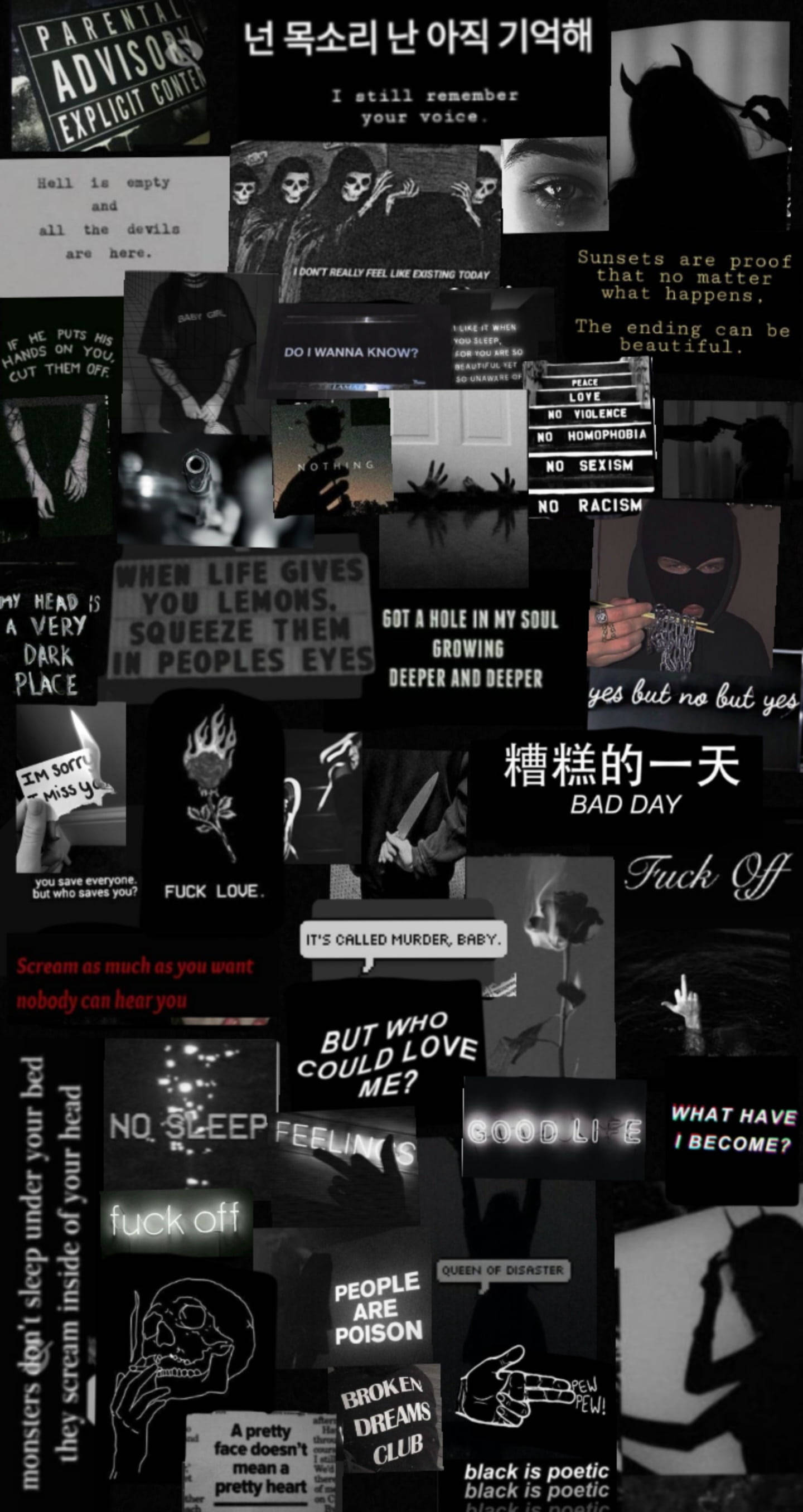 Frases Tristes Estética Alternativa Negra Fondos de pantalla