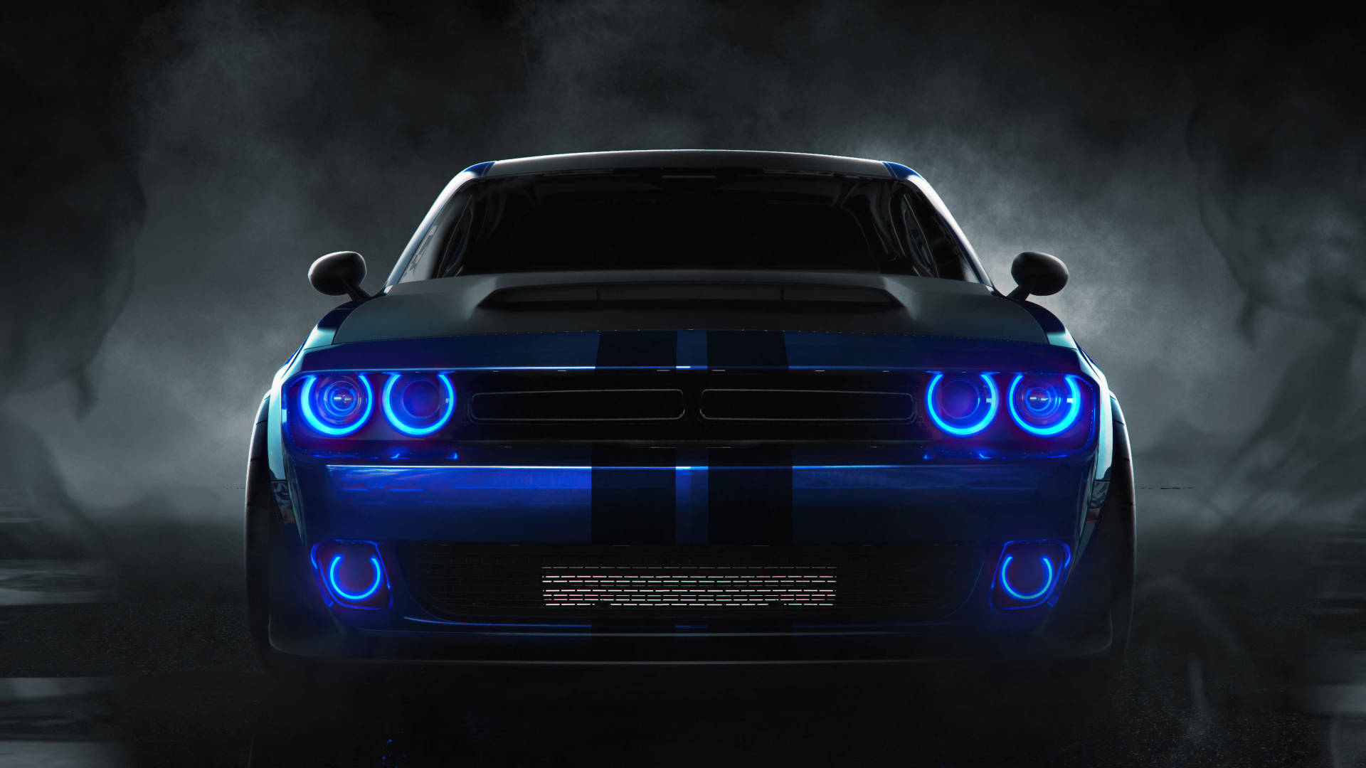 Frente Dodge Challenger Azul 2018