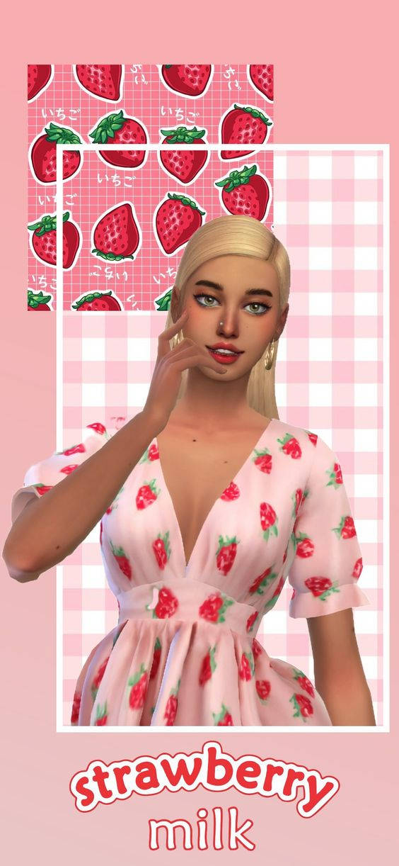 fresa en leche por sassysims Fondos de pantalla