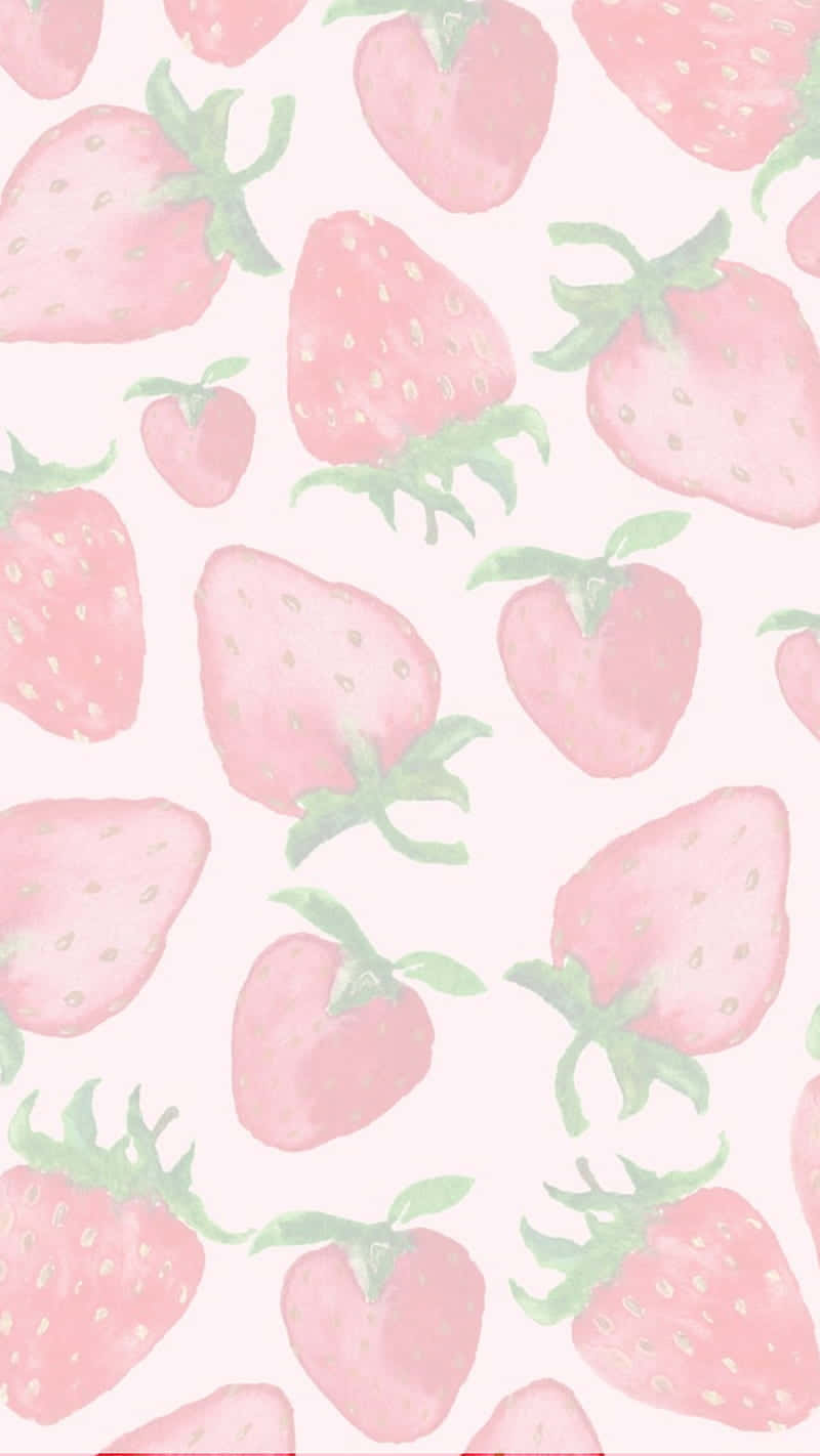 Fresa Linda Pastel Rosa Sin Costuras Fondos de pantalla