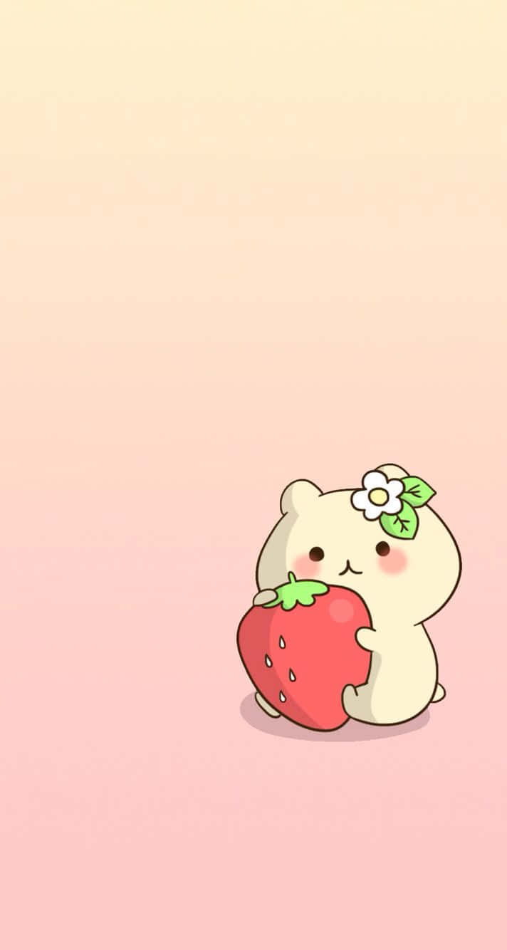Fresa Linda y un Oso Blanco Fondos de pantalla