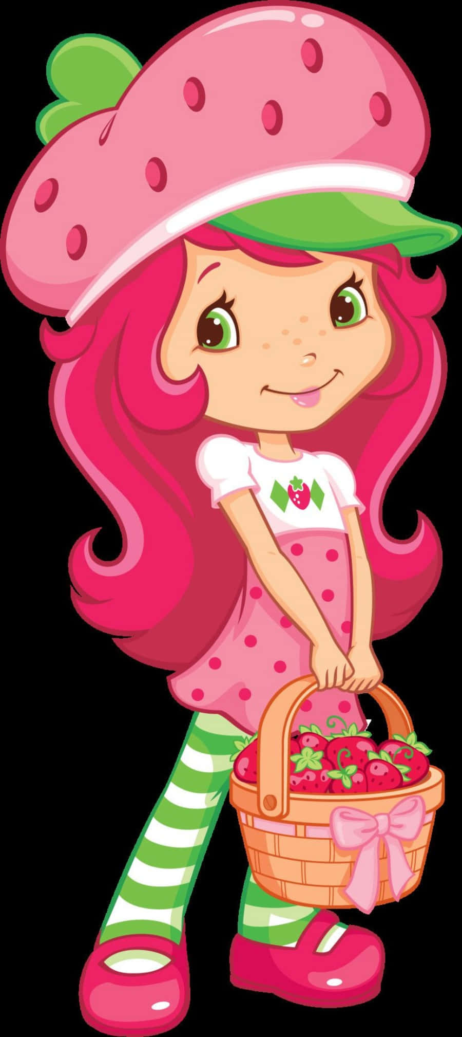 Fresa y Chispita Sosteniendo una Canasta de Fresas Fondos de pantalla