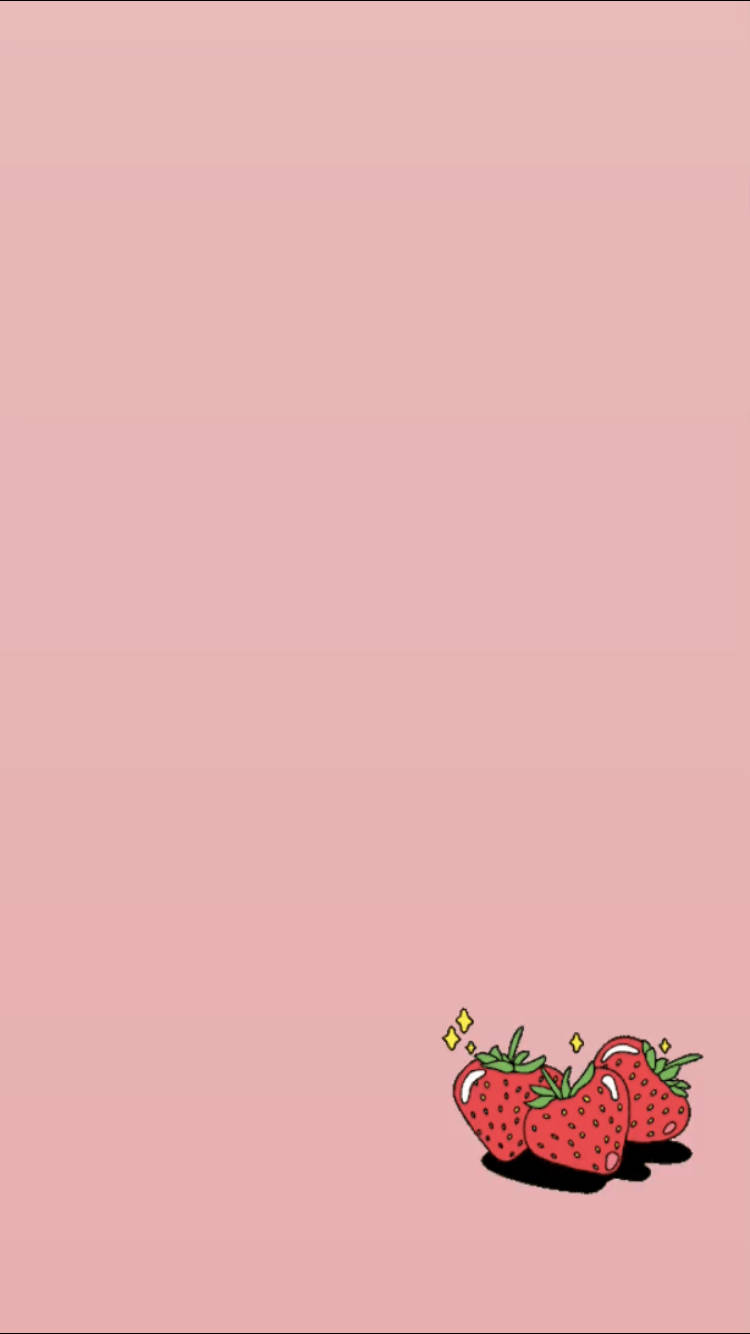 Fresas rosas aesthetic para iPhone Fondos de pantalla