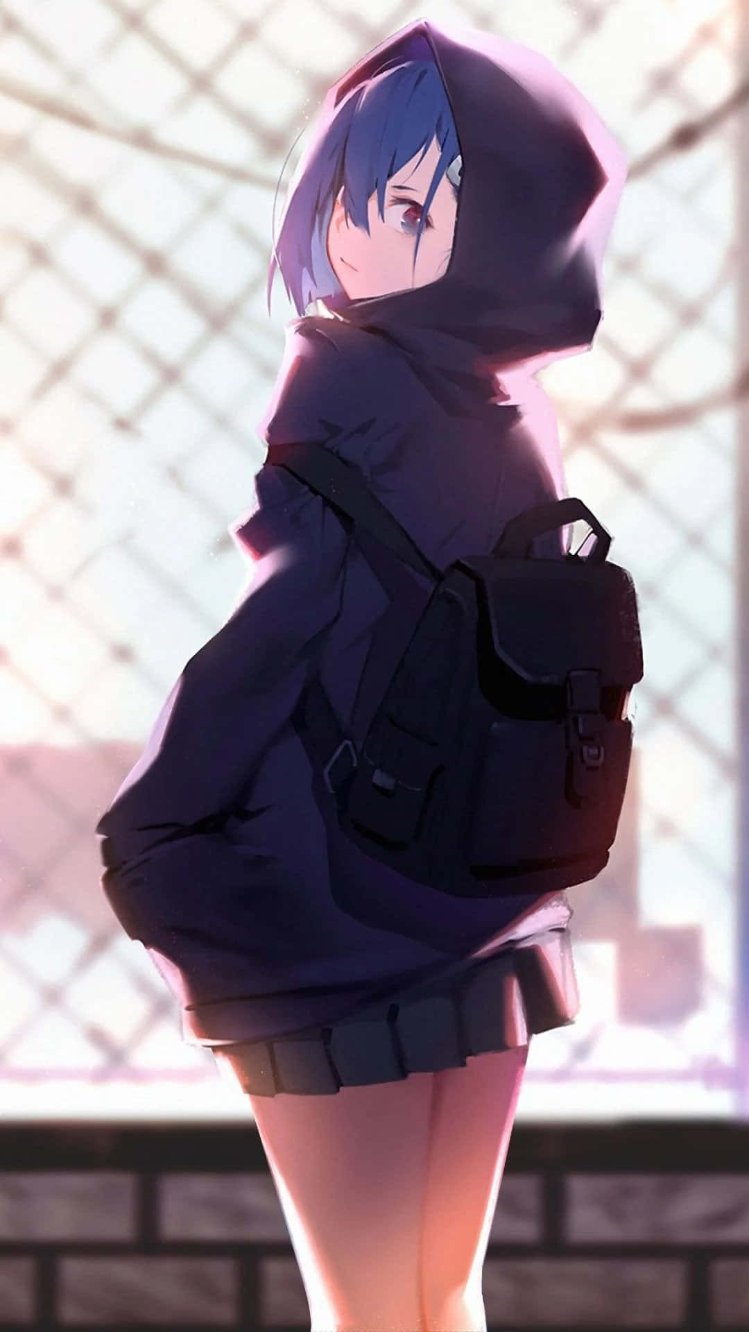 Fresca y Cómoda: Chica Anime en Sudadera con Capucha Fondos de pantalla
