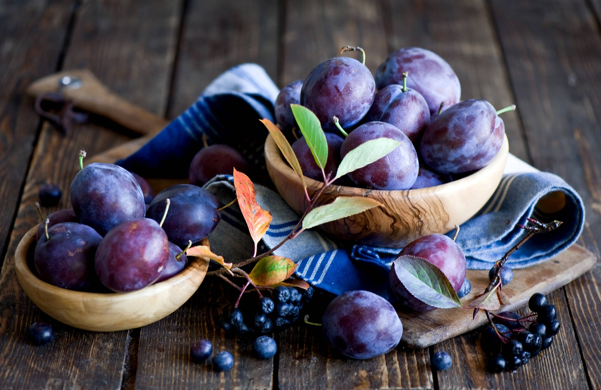 Frutas de Ciruela y Mora Fondos de pantalla