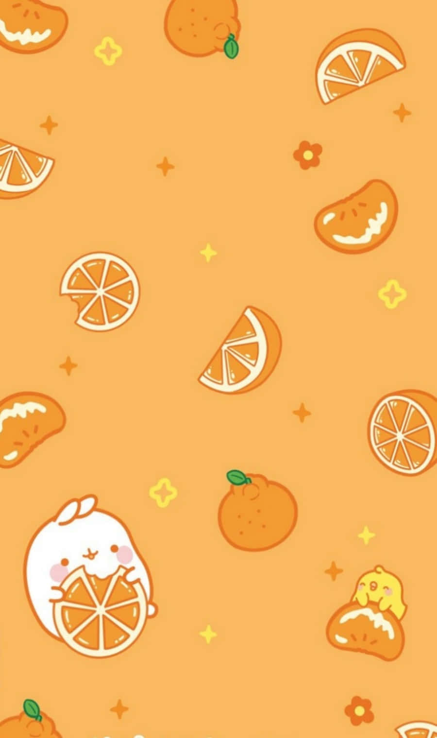 Frutas y rebanadas de naranja adorables Fondos de pantalla