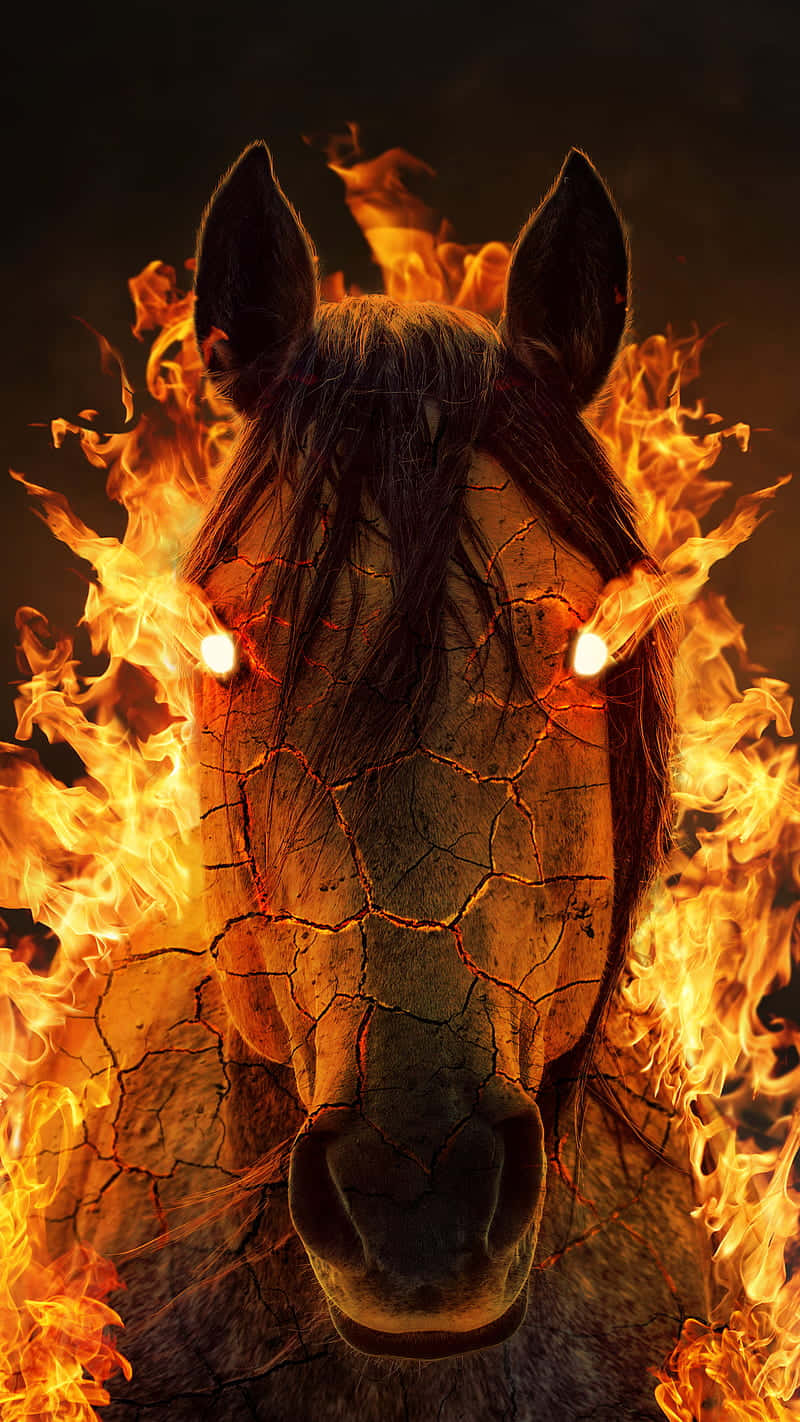 Fuego Androide con un Caballo Ardiente Fondos de pantalla