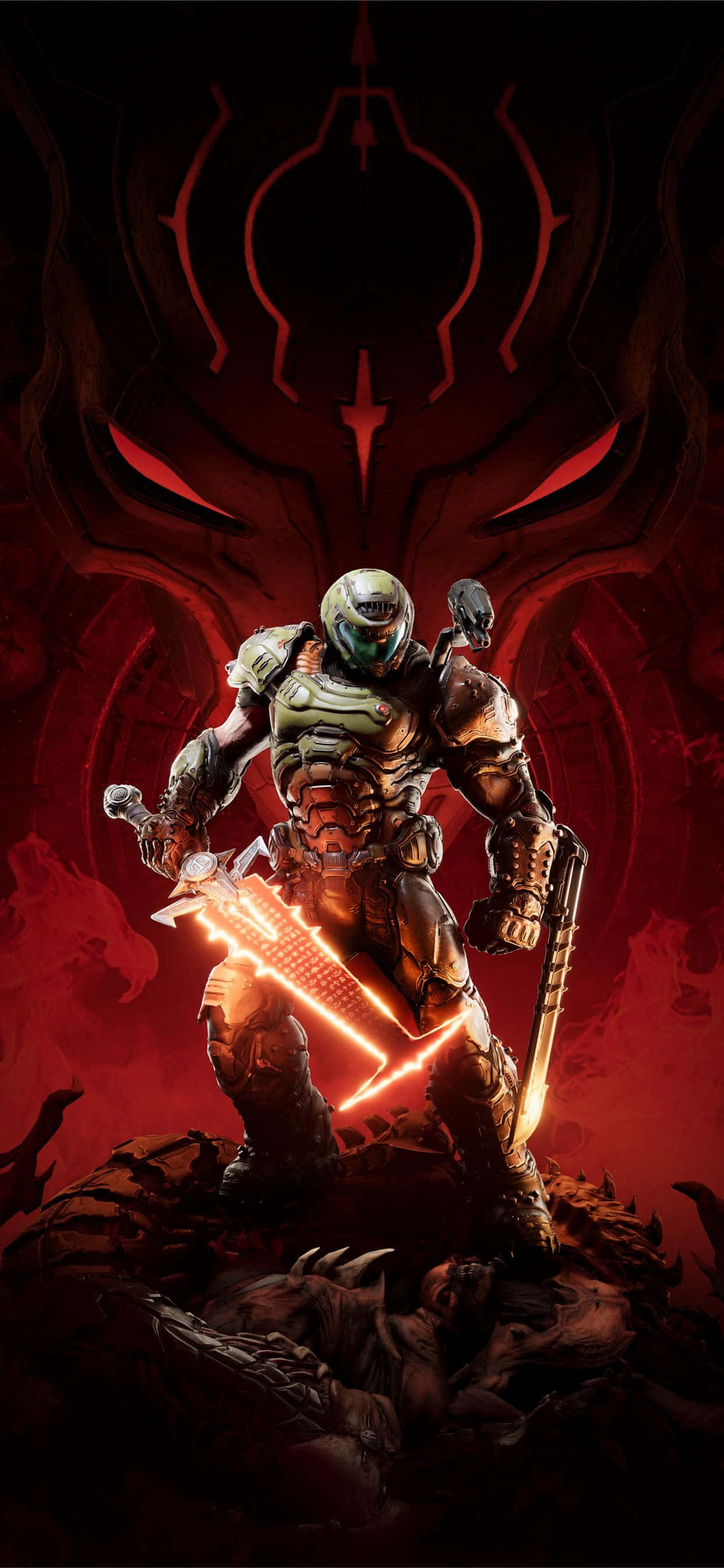 Fuego y Furia: Entra al mundo de Doom Eternal en tu iPhone. Fondos de pantalla