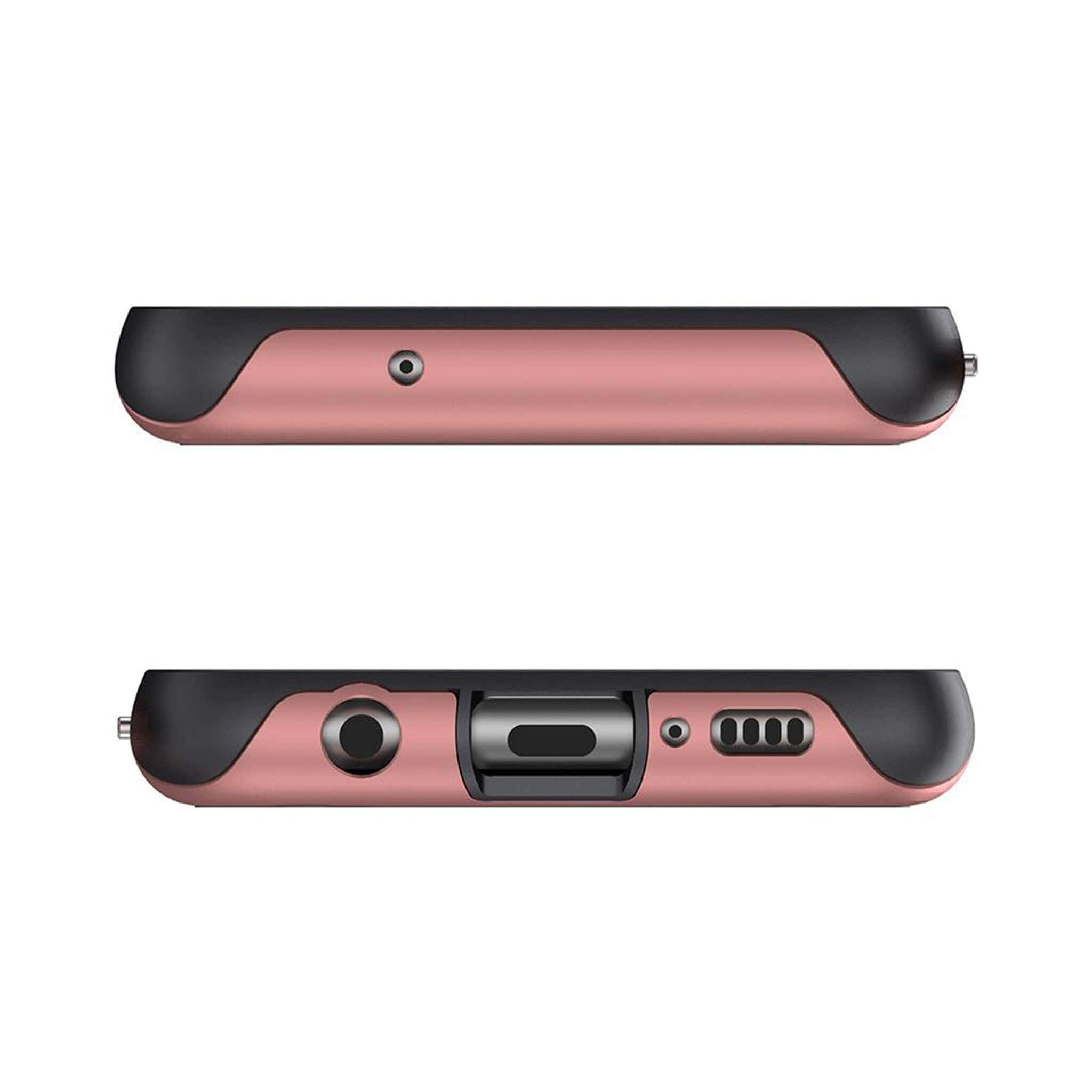 Funda de teléfono rosa y negra con un teléfono negro y rosa Fondos de pantalla
