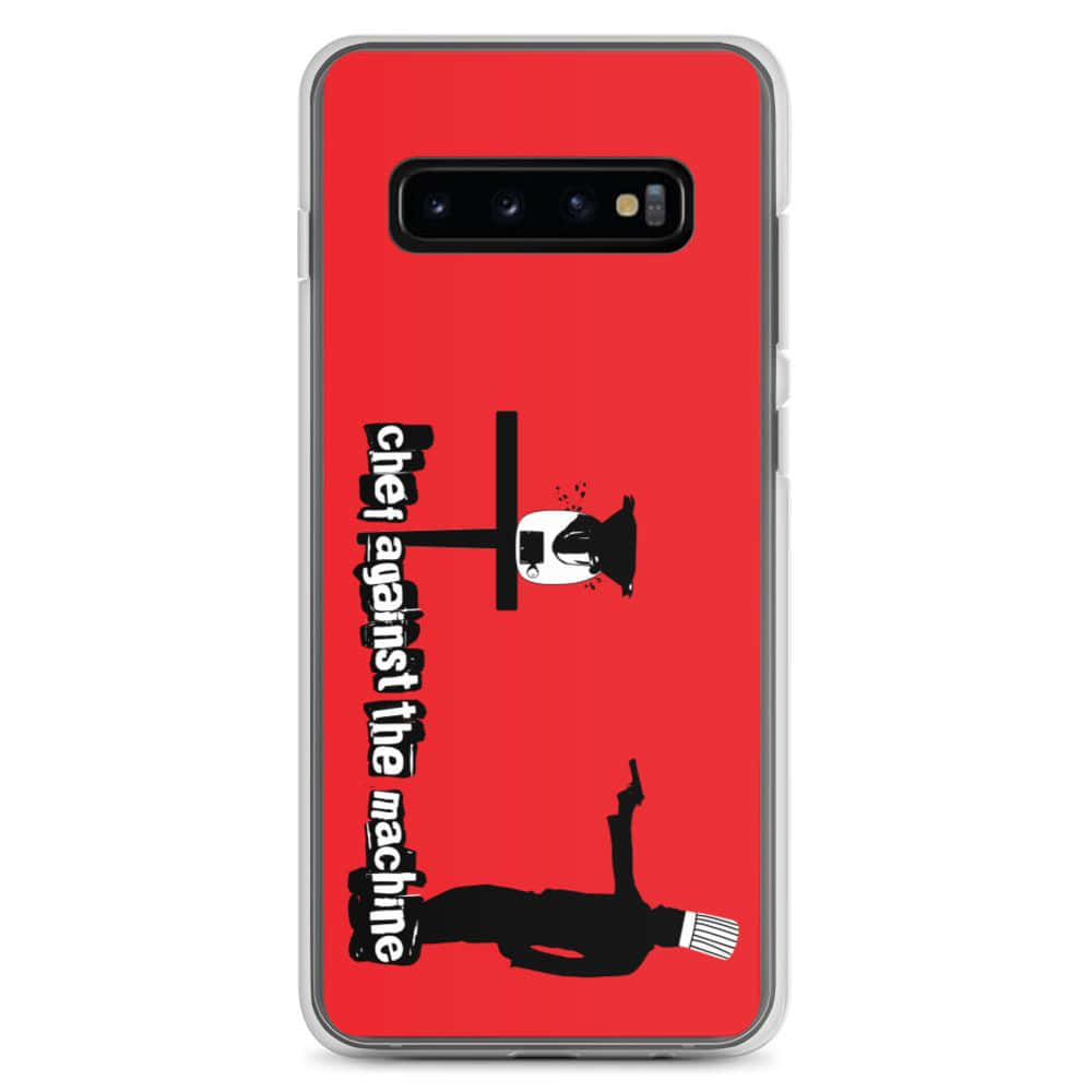funda roja para Samsung S10 con un hombre y una mujer Fondos de pantalla