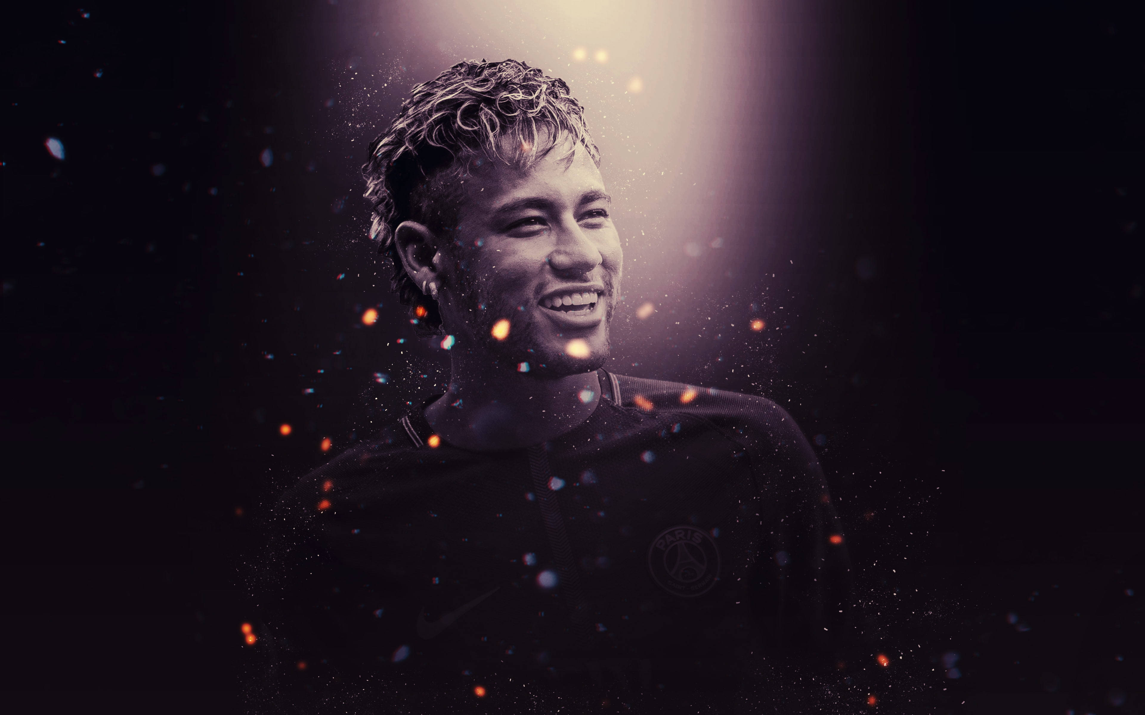 Futbolista Neymar 4K con motas Fondos de pantalla