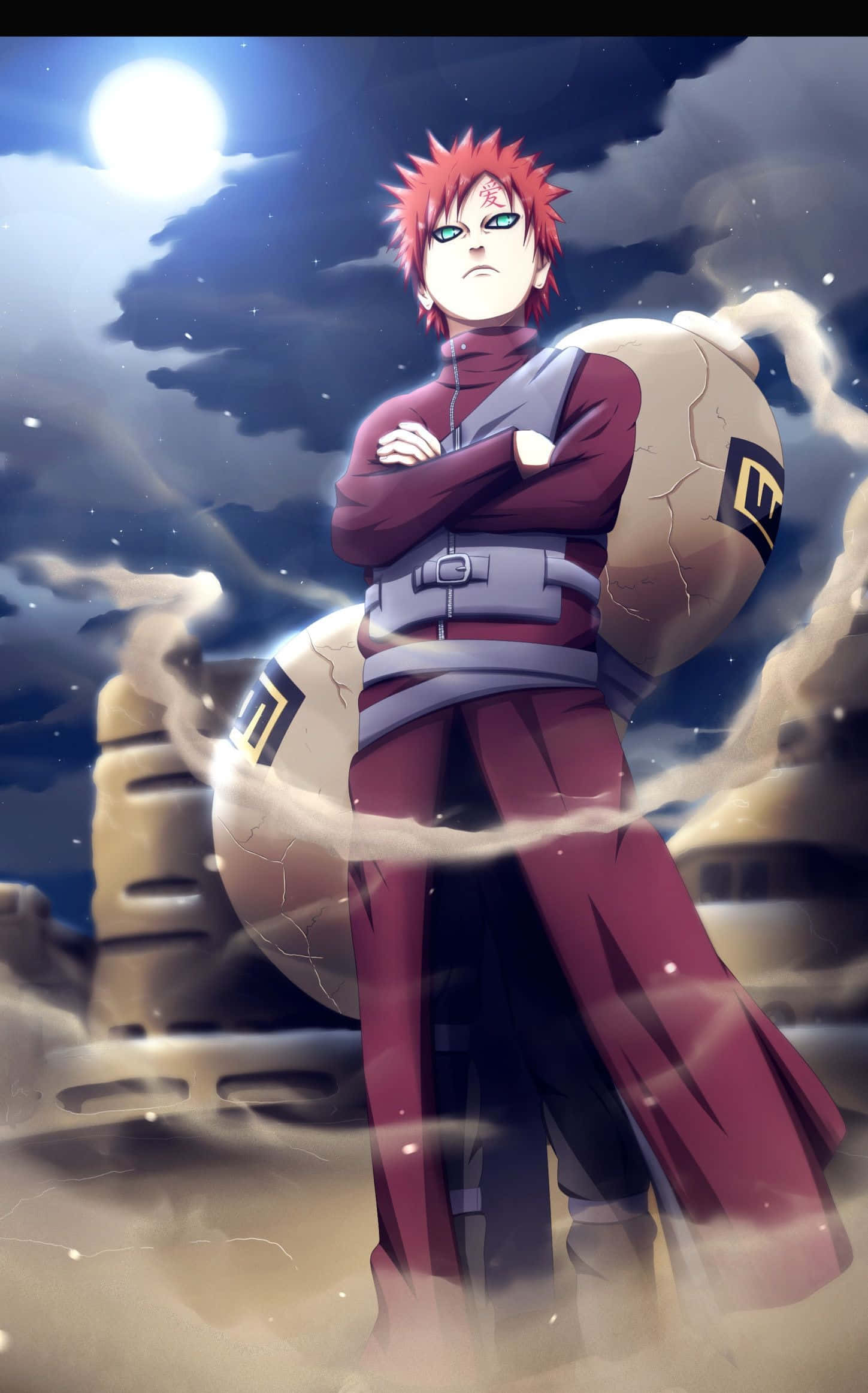 Gaara con su calabaza de arena, parte del legado del Kazekage Fondos de pantalla