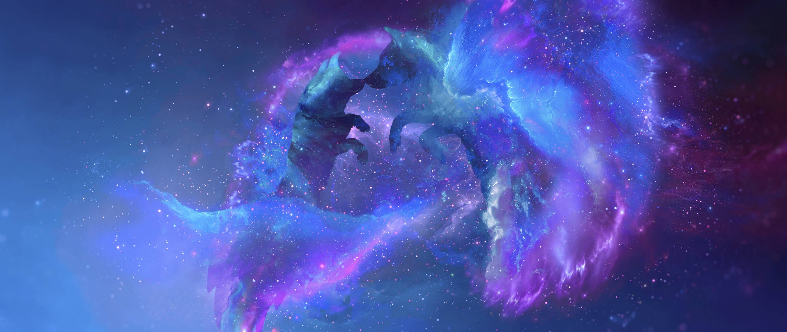 Galaxia Lobo Siluetas Estelares Fondos de pantalla