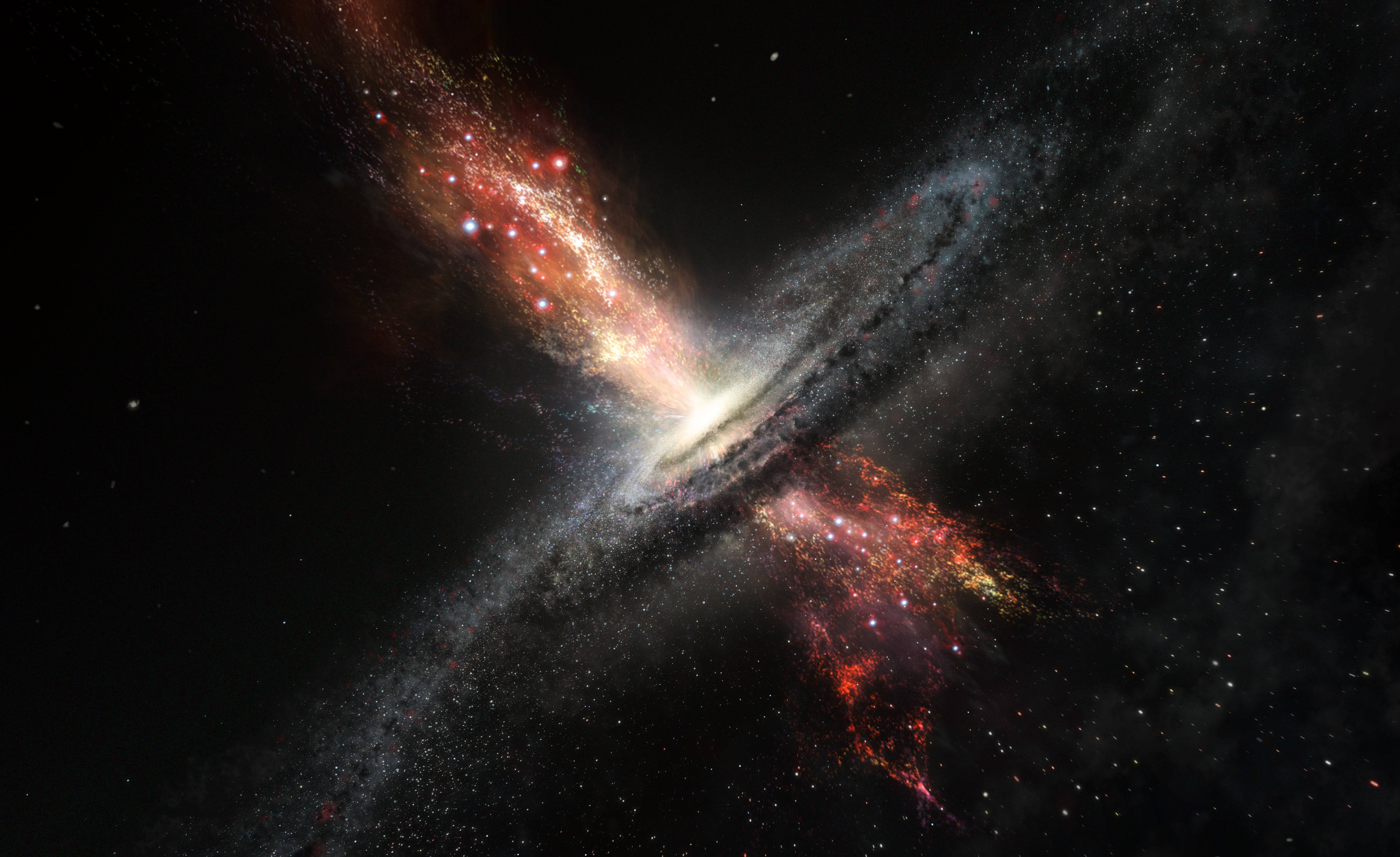 Galaxia Negra Expulsando Material Fondos de pantalla