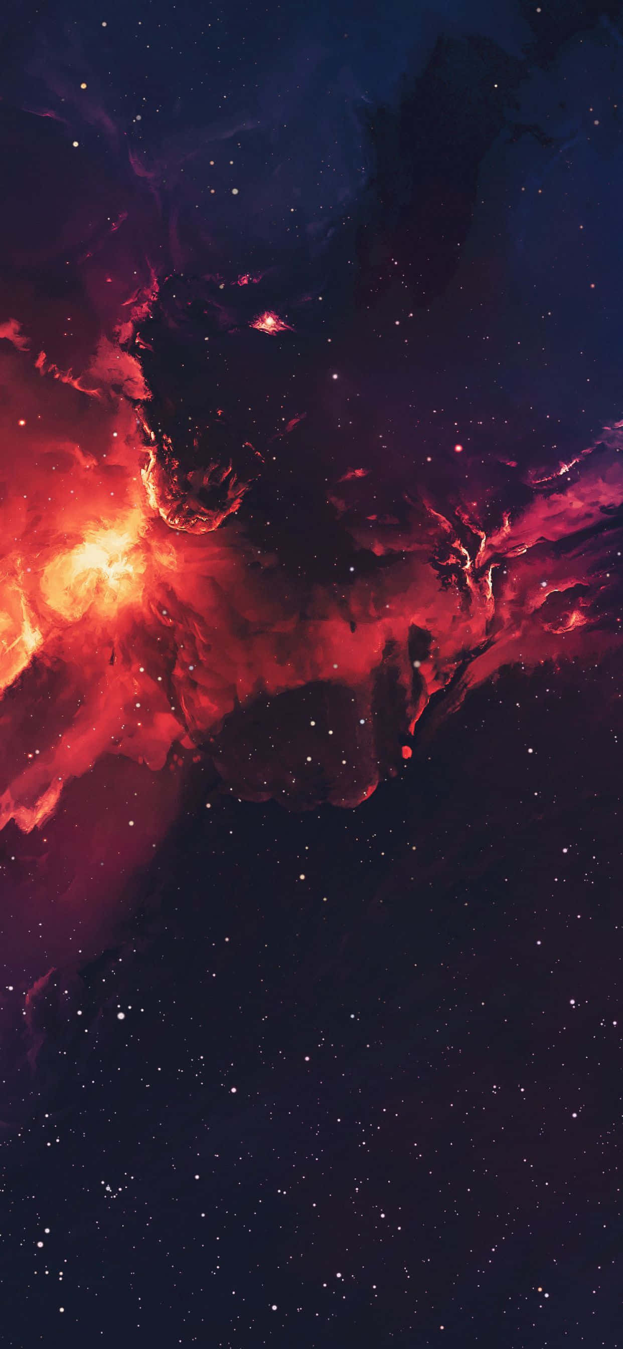 Galaxia psicodélica con polvo espacial rojo Fondos de pantalla